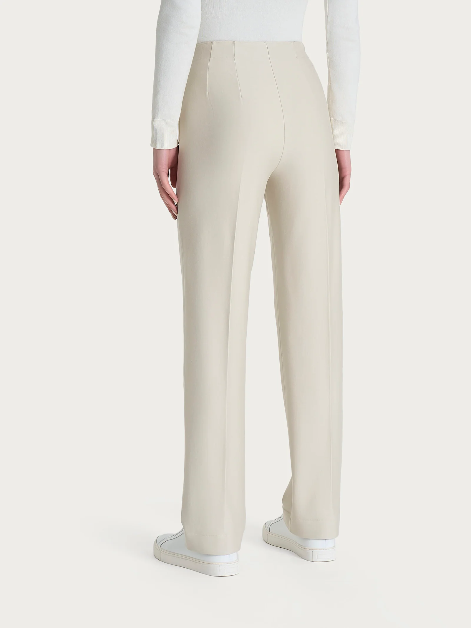 Pantalone dritto con tasche in tessuto Compact - Champignon - Image 4