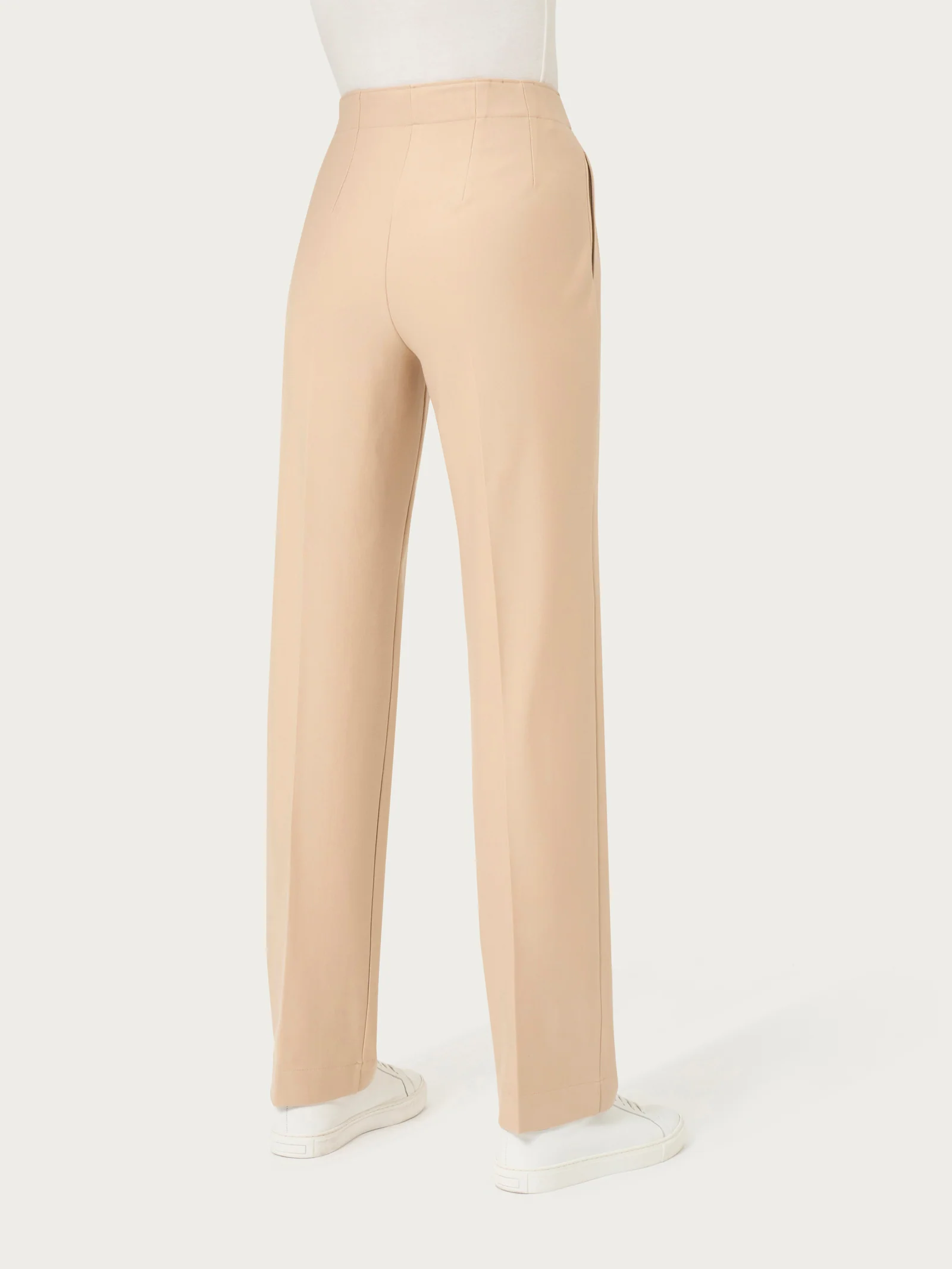 Pantalone dritto con tasche in tessuto Compact - Irish Cream - Image 2