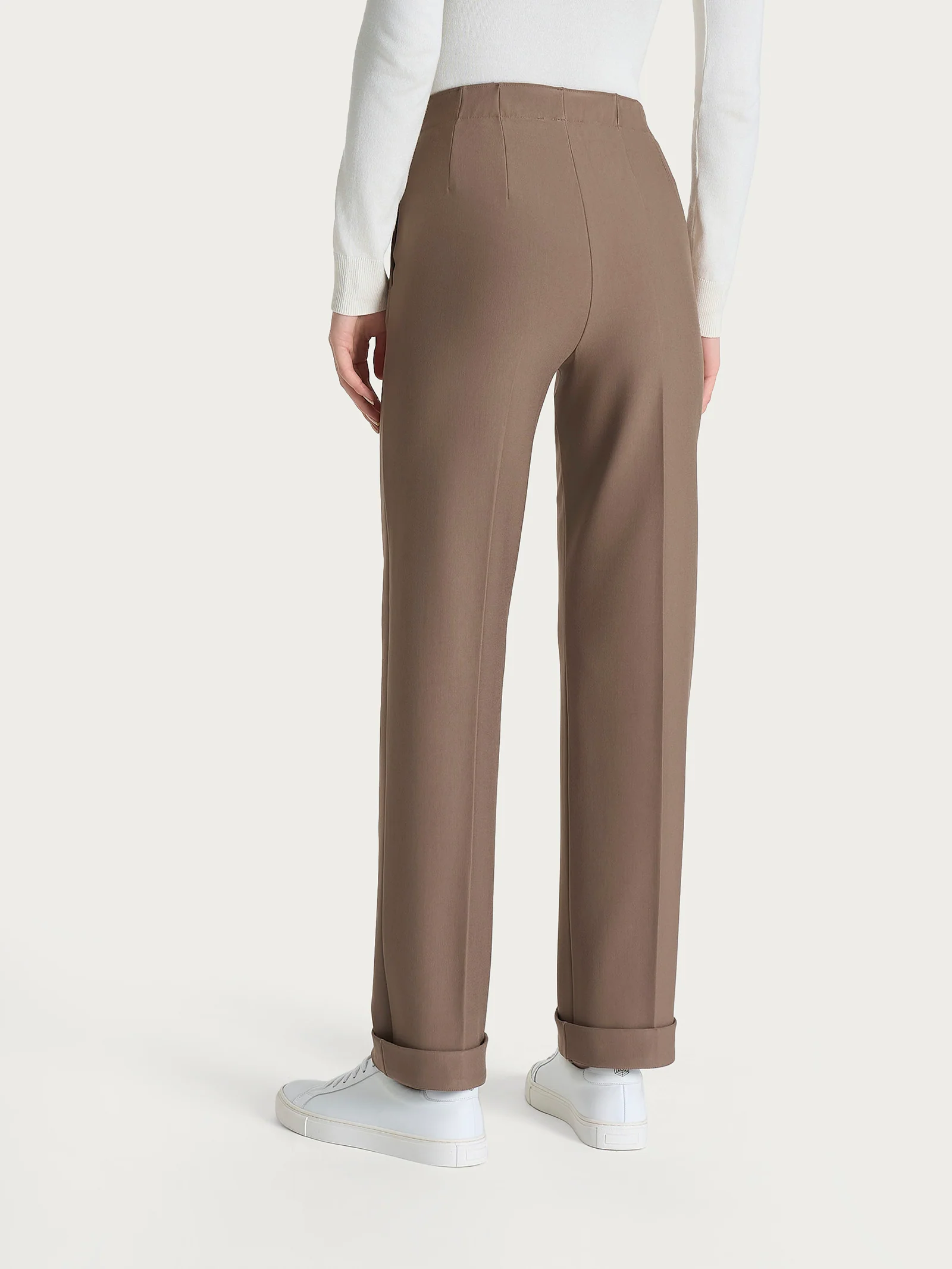 Pantalone dritto con tasche in tessuto Compact - Pine Bark - Image 4