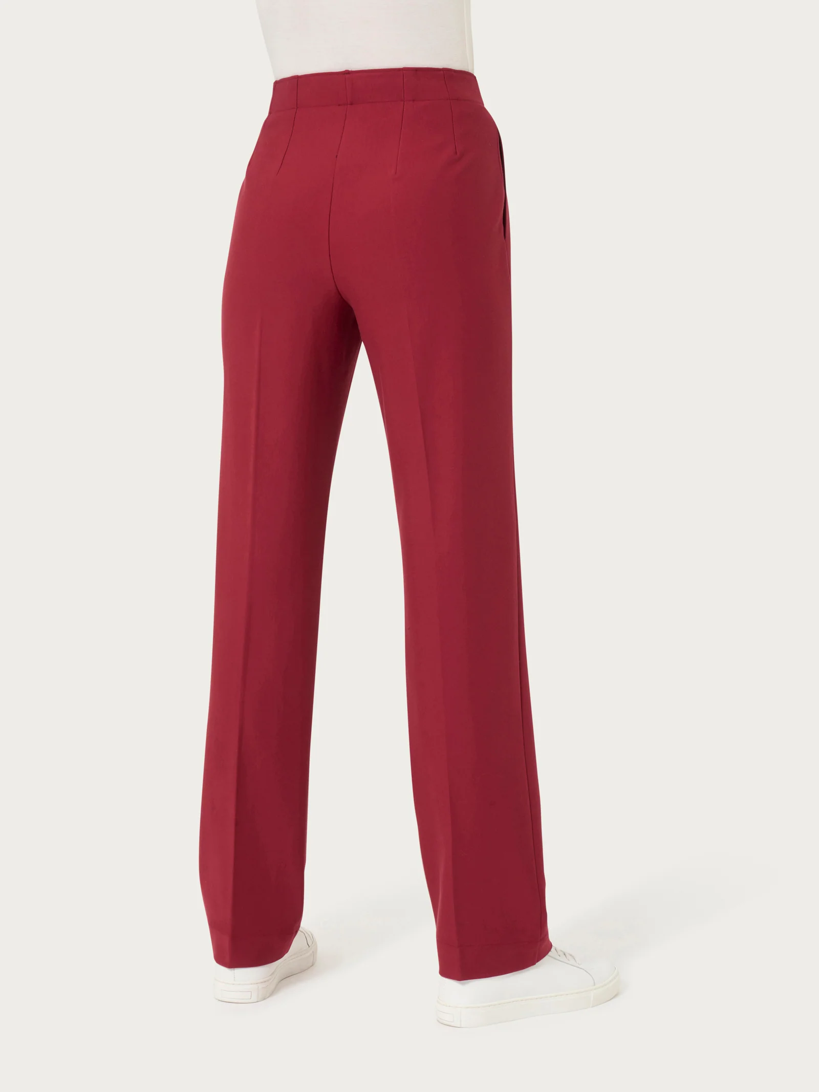 Pantalone dritto con tasche in tessuto Compact - Tibetan Red - Image 2