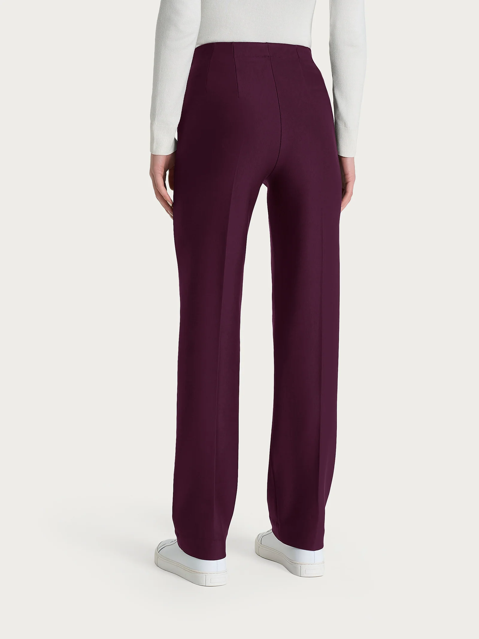 Pantalone dritto con tasche in tessuto Compact - Fig - Image 3