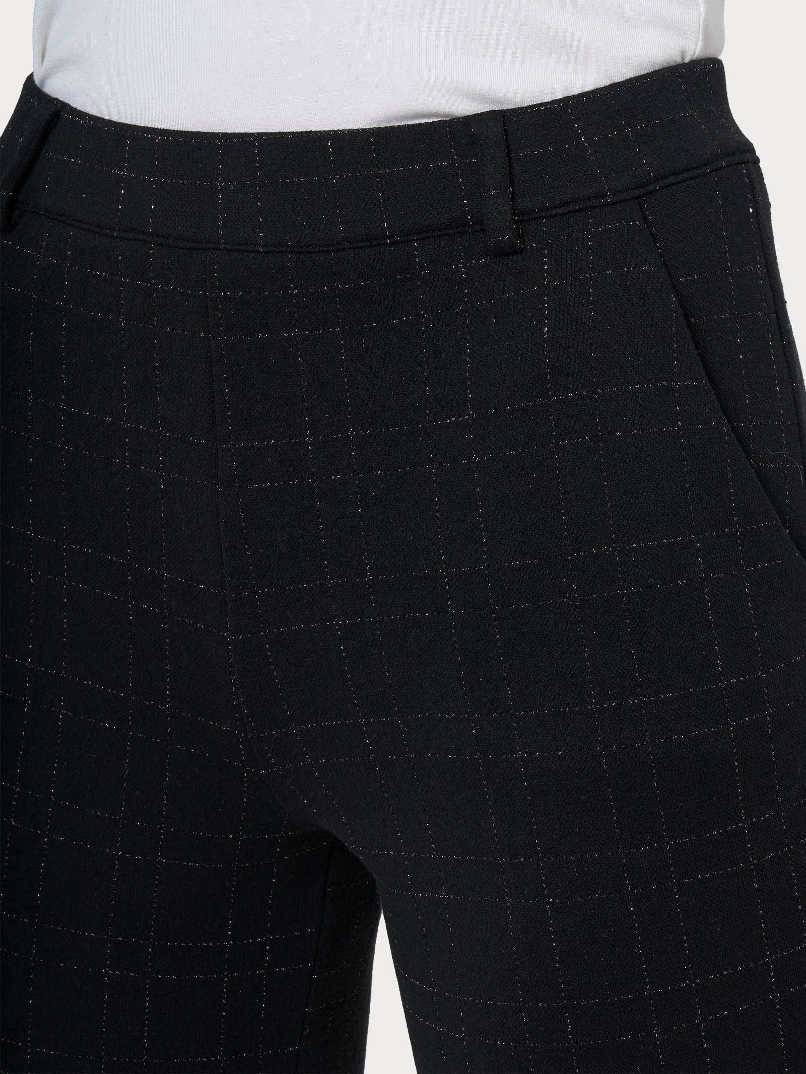 Pantalone dritto con tasche in tessuto Eco Jacquard - Fant.Nero - Image 3
