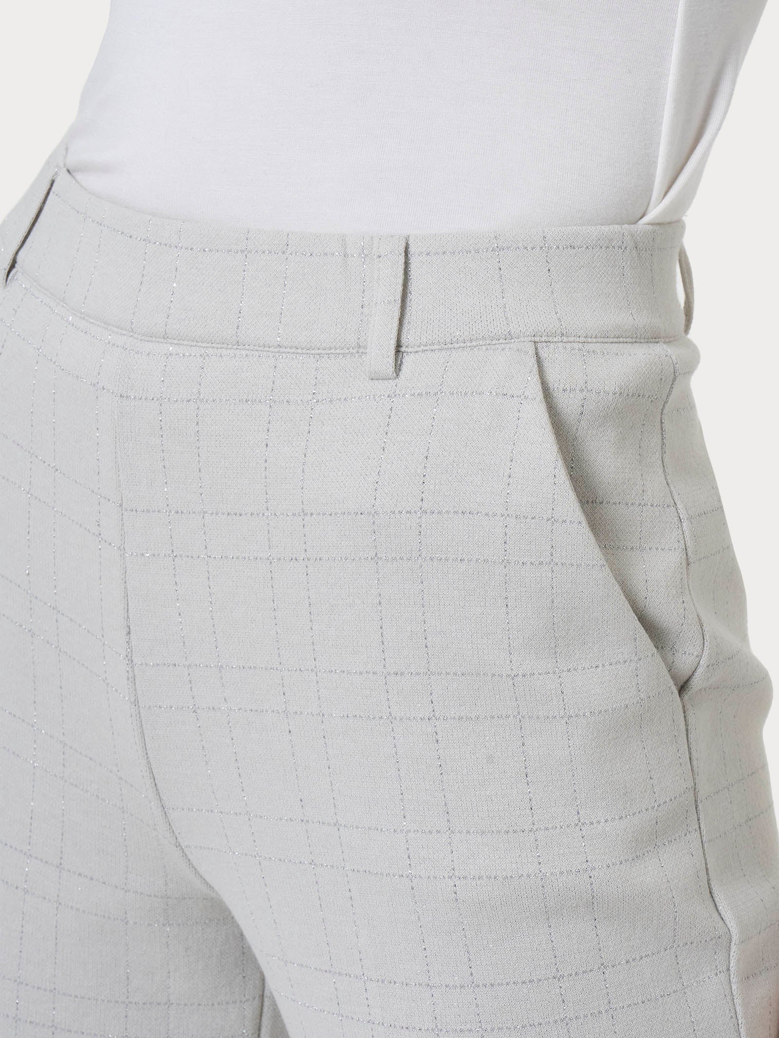 Pantalone dritto con tasche in tessuto Eco Jacquard - Fant.Champignon - Image 3