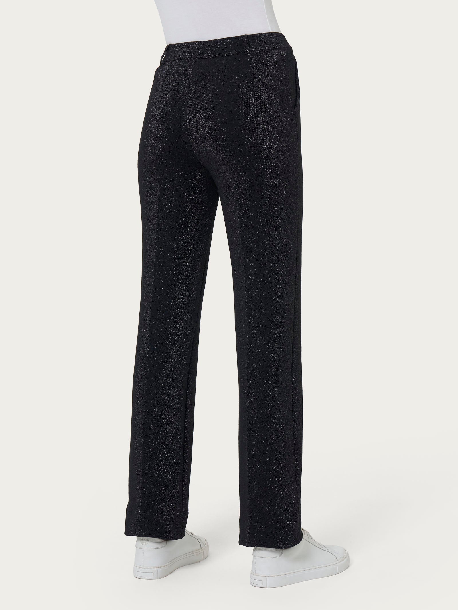 Pantalone dritto con tasche in tessuto Eco Jacquard - Fant.Nero - Image 2