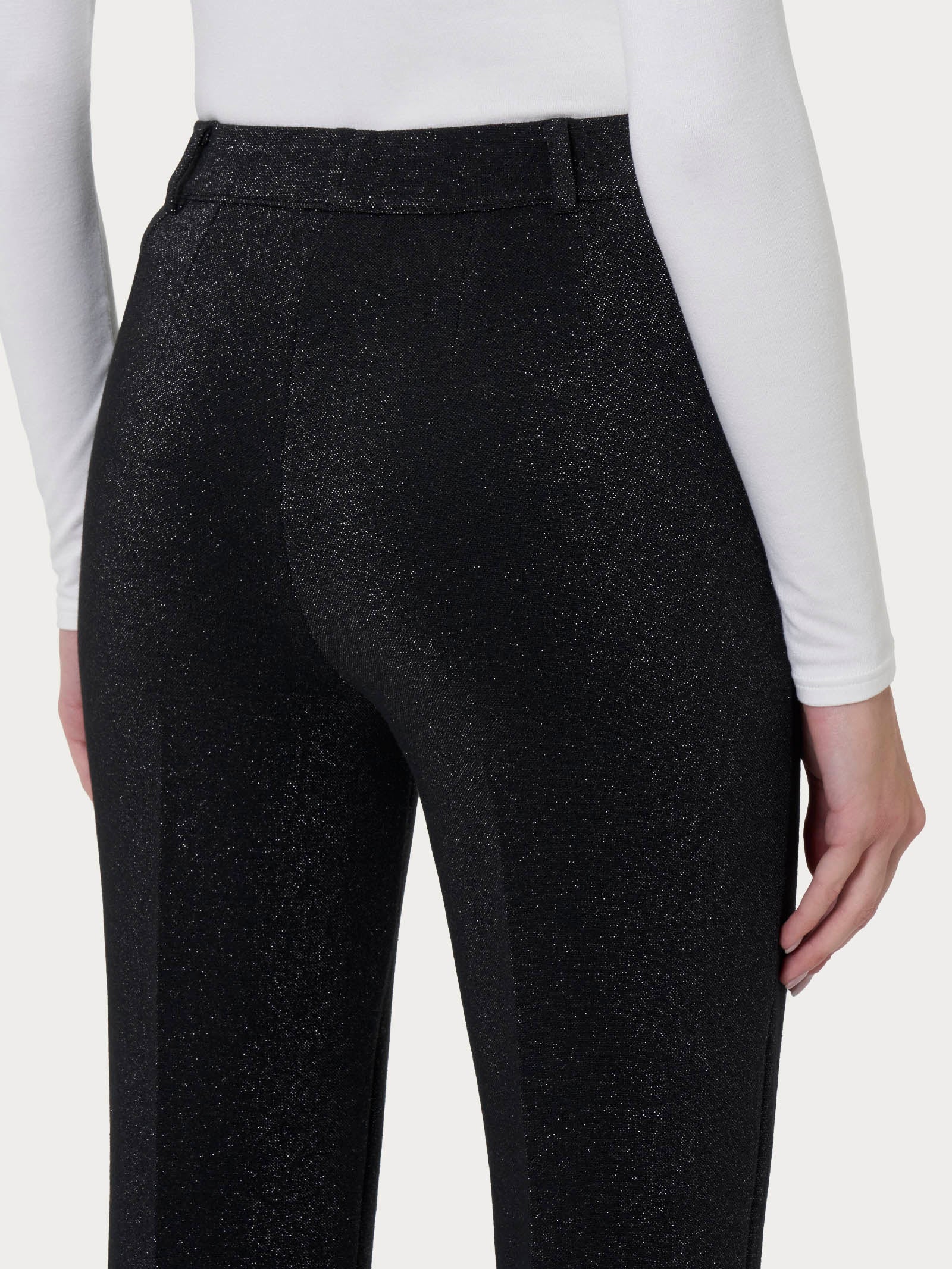 Pantalone dritto con tasche in tessuto Eco Jacquard - Fant.Nero - Image 3