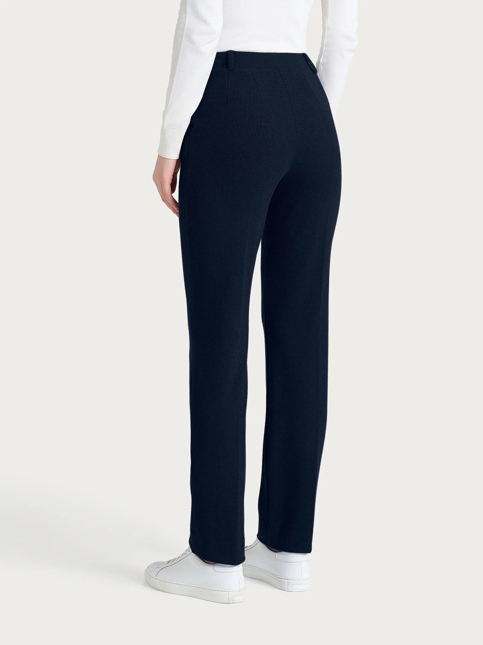Pantalone dritto con tasche in Velvet - Bleu - Image 2