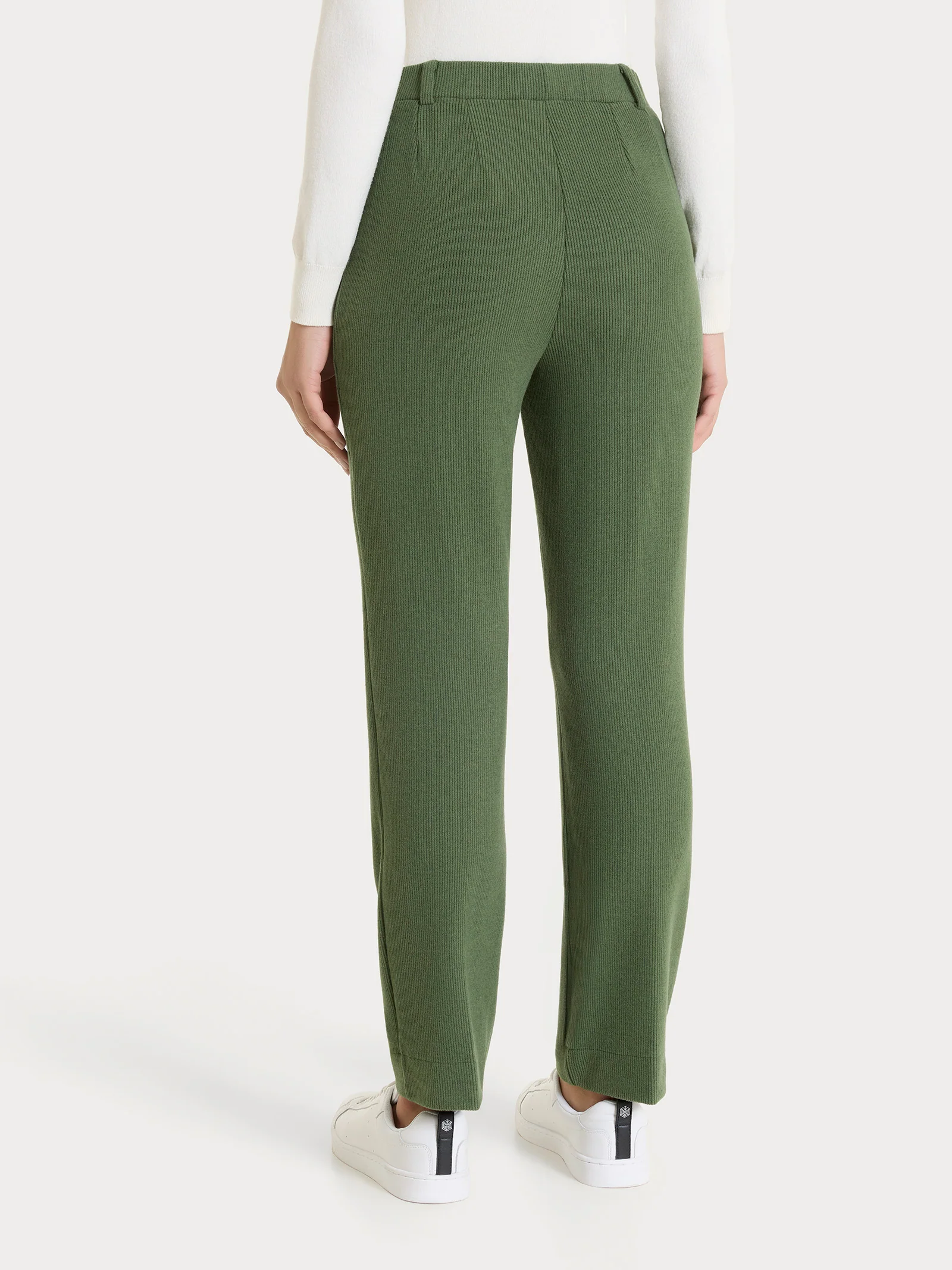 Pantalone dritto con tasche in Velvet - Bronze Green - Image 2