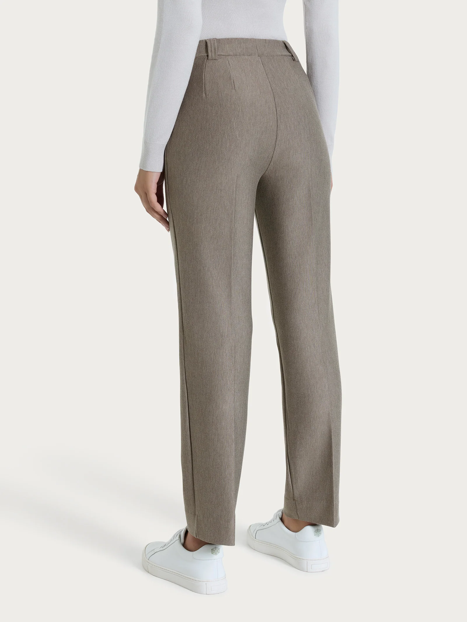 Pantalone dritto con taschino in Compact - Glace' Mel. - Image 2