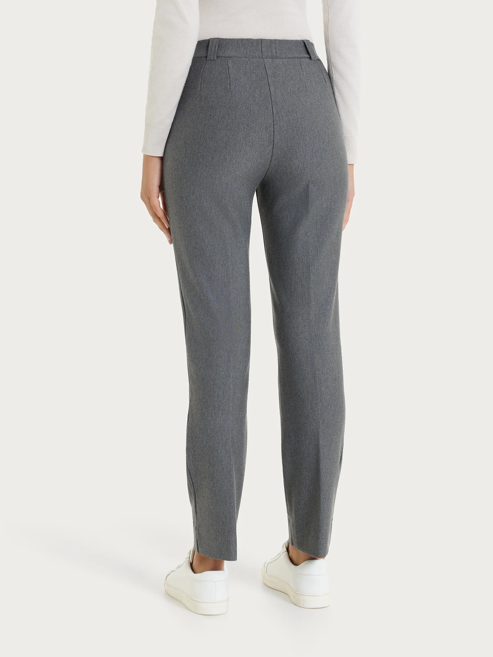 Pantalone dritto con taschino in Compact - Ardesia Mel. - Image 2