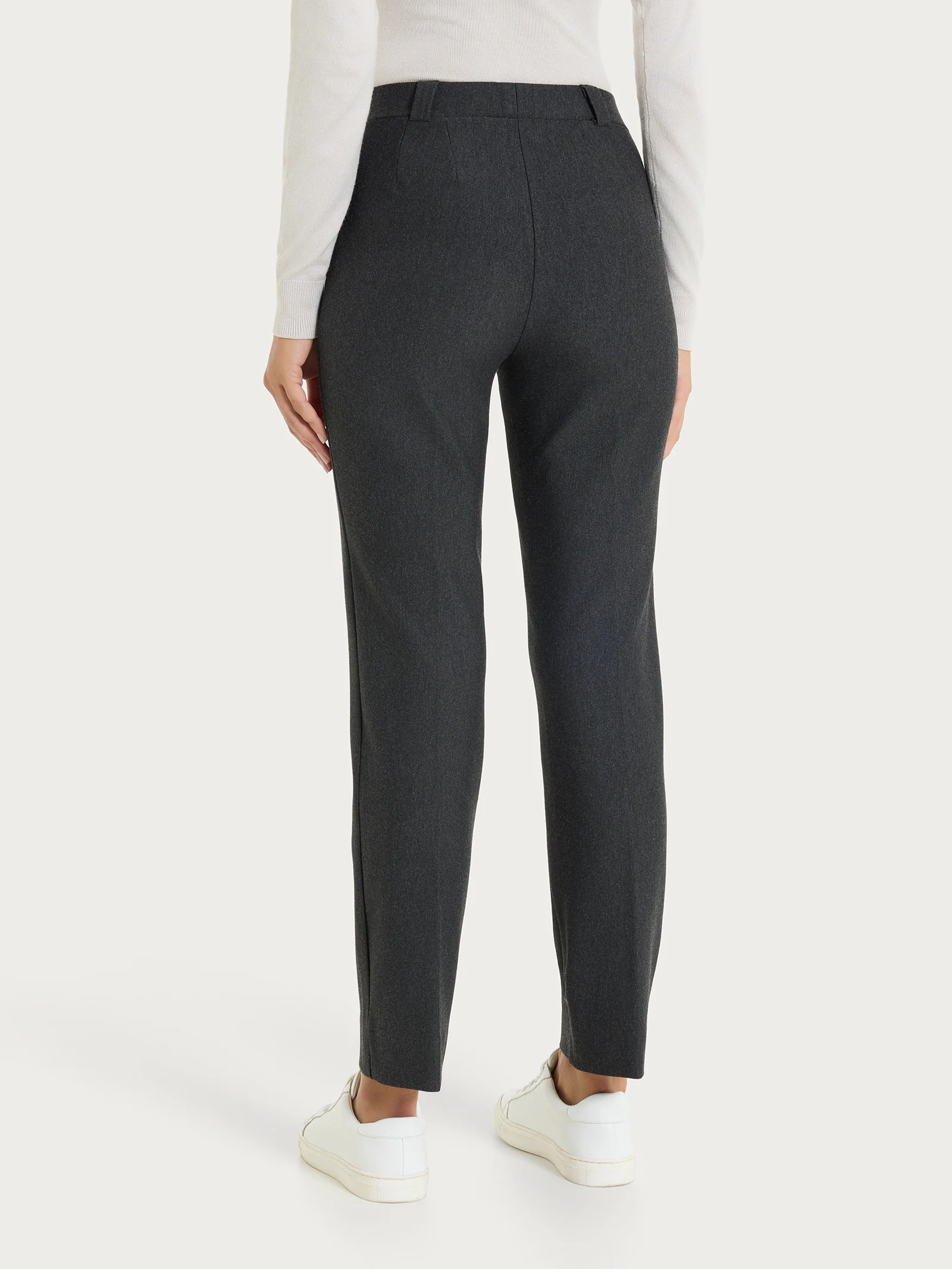 Pantalone dritto con taschino in Compact - Oscuro Mel. - Image 2