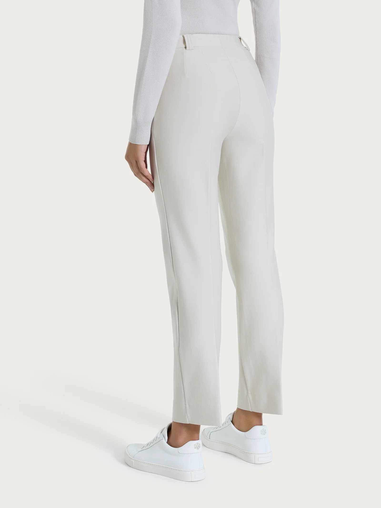 Pantalone dritto con taschino in Compact - Champignon - Image 2