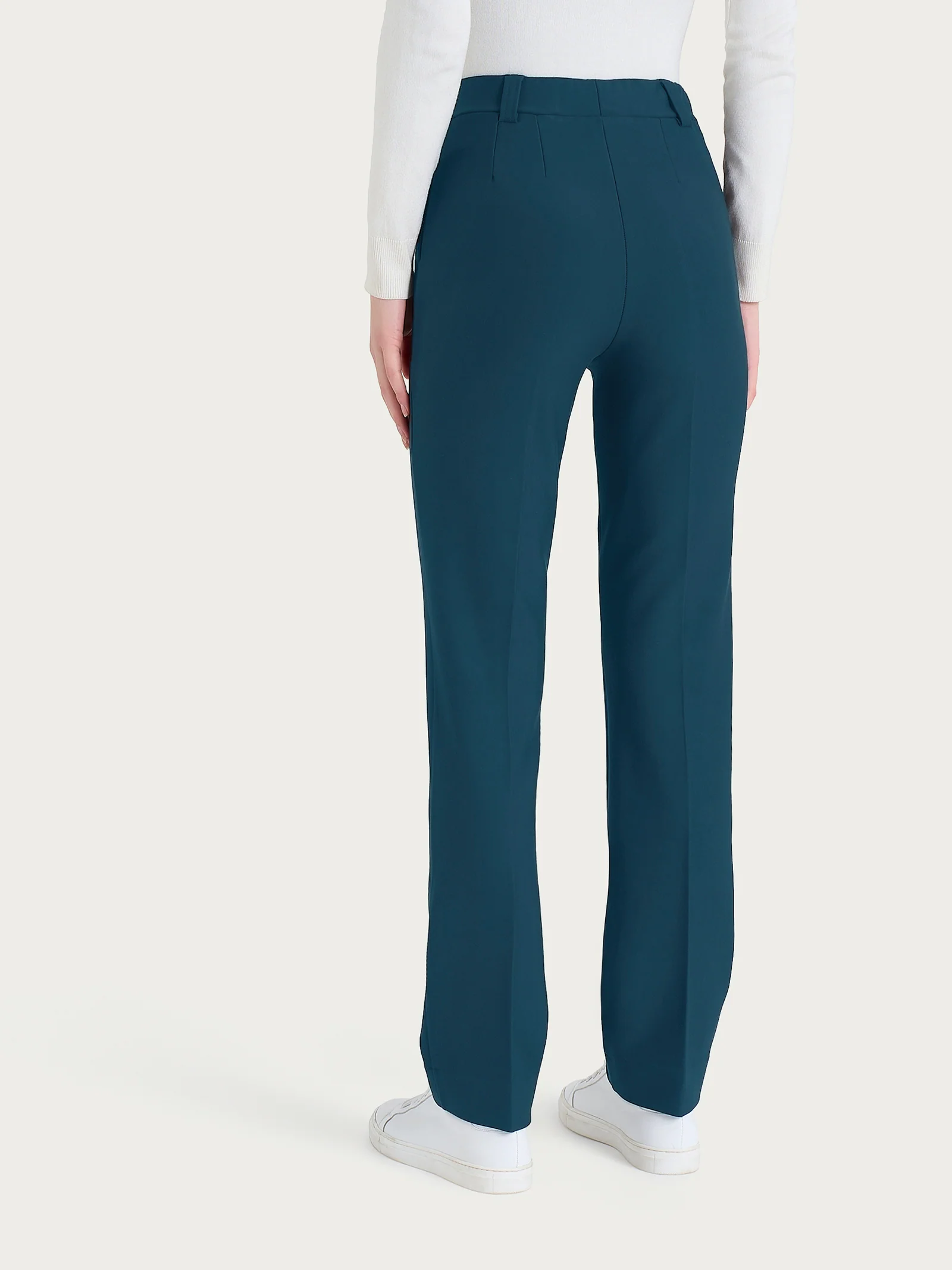 Pantalone dritto con taschino in Compact - Reflecting Pond - Image 2