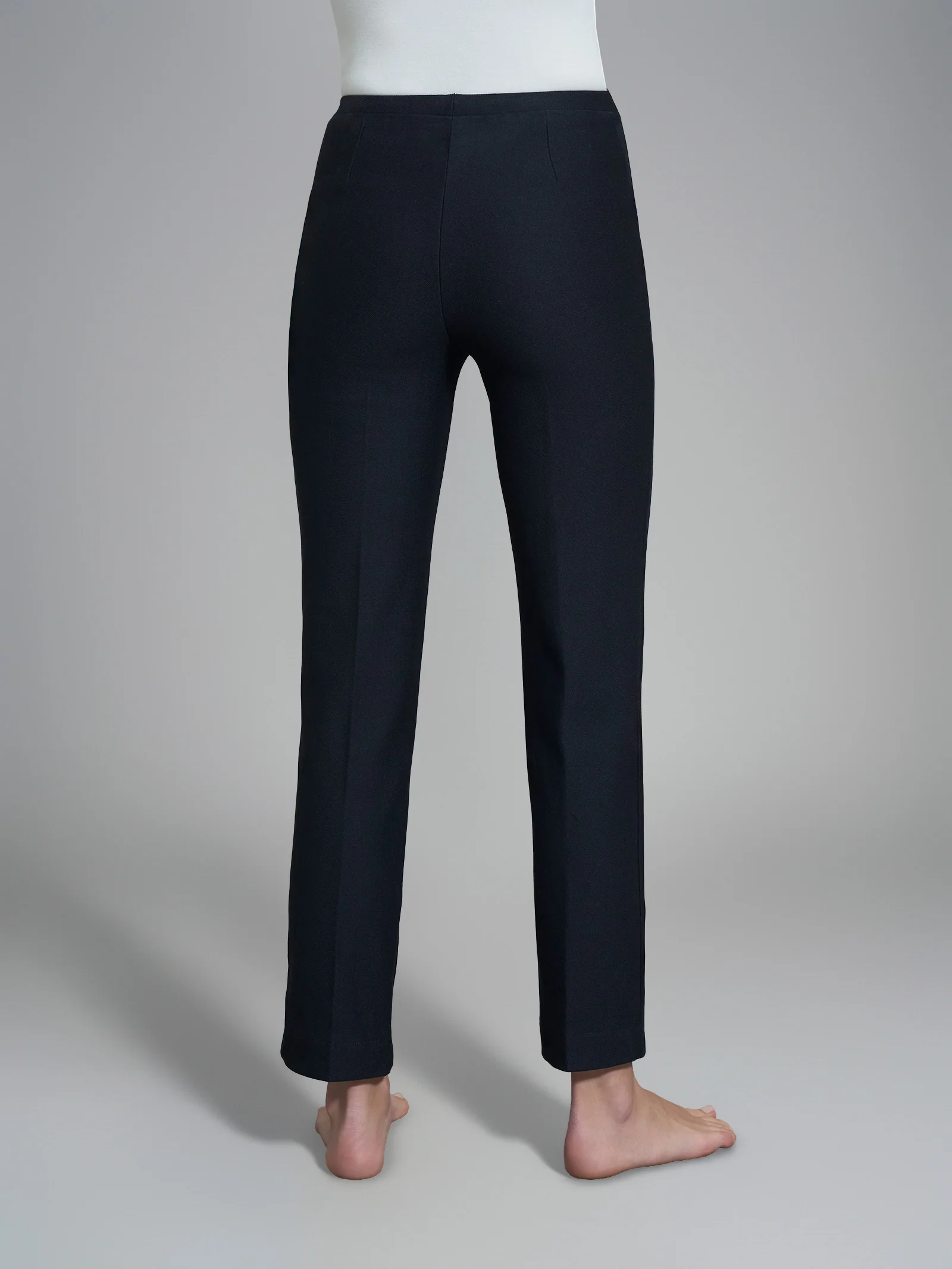Pantalone dritto in maglia flanella  - Nero - Image 2