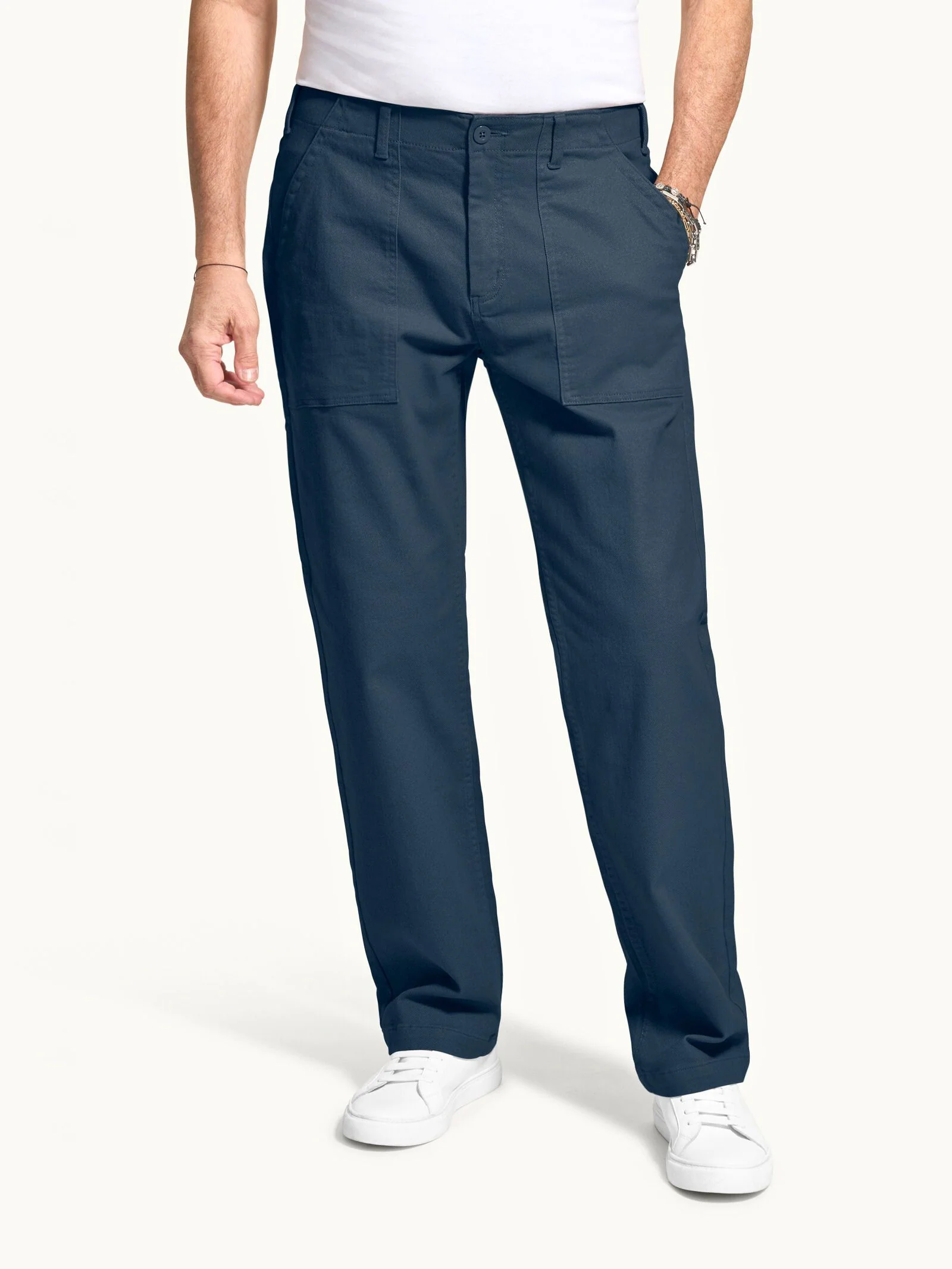 Pantalone Explorer in Raw Twill di Cotone - India Ink - Image 2