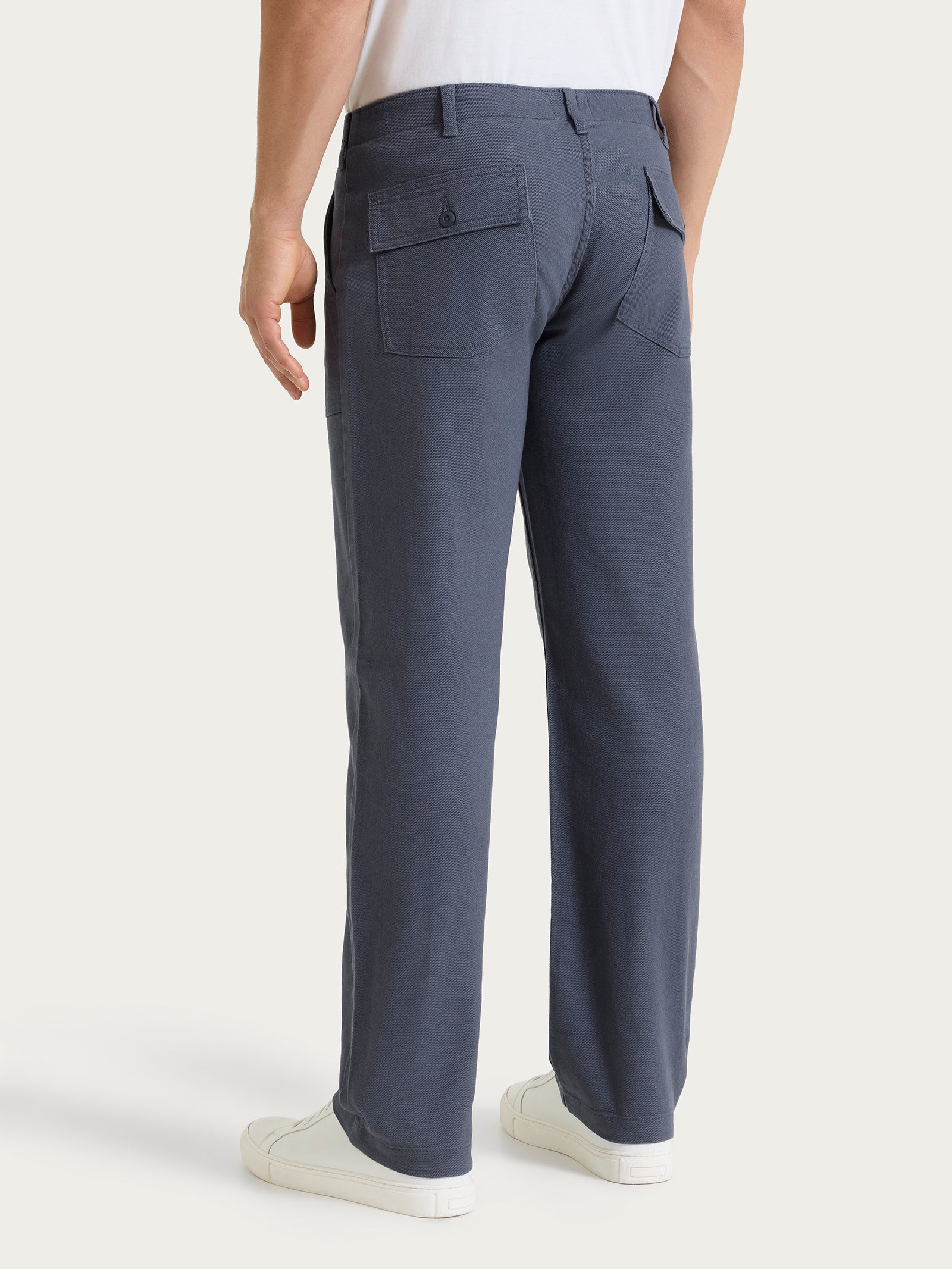 Pantalone Explorer in Raw Twill di Cotone - India Ink - Image 3