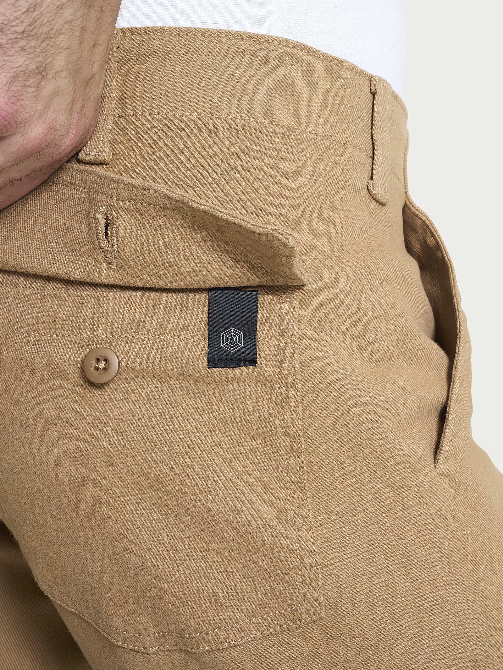 Pantalone Explorer in Raw Twill di Cotone - Tiger's Eye - Image 3