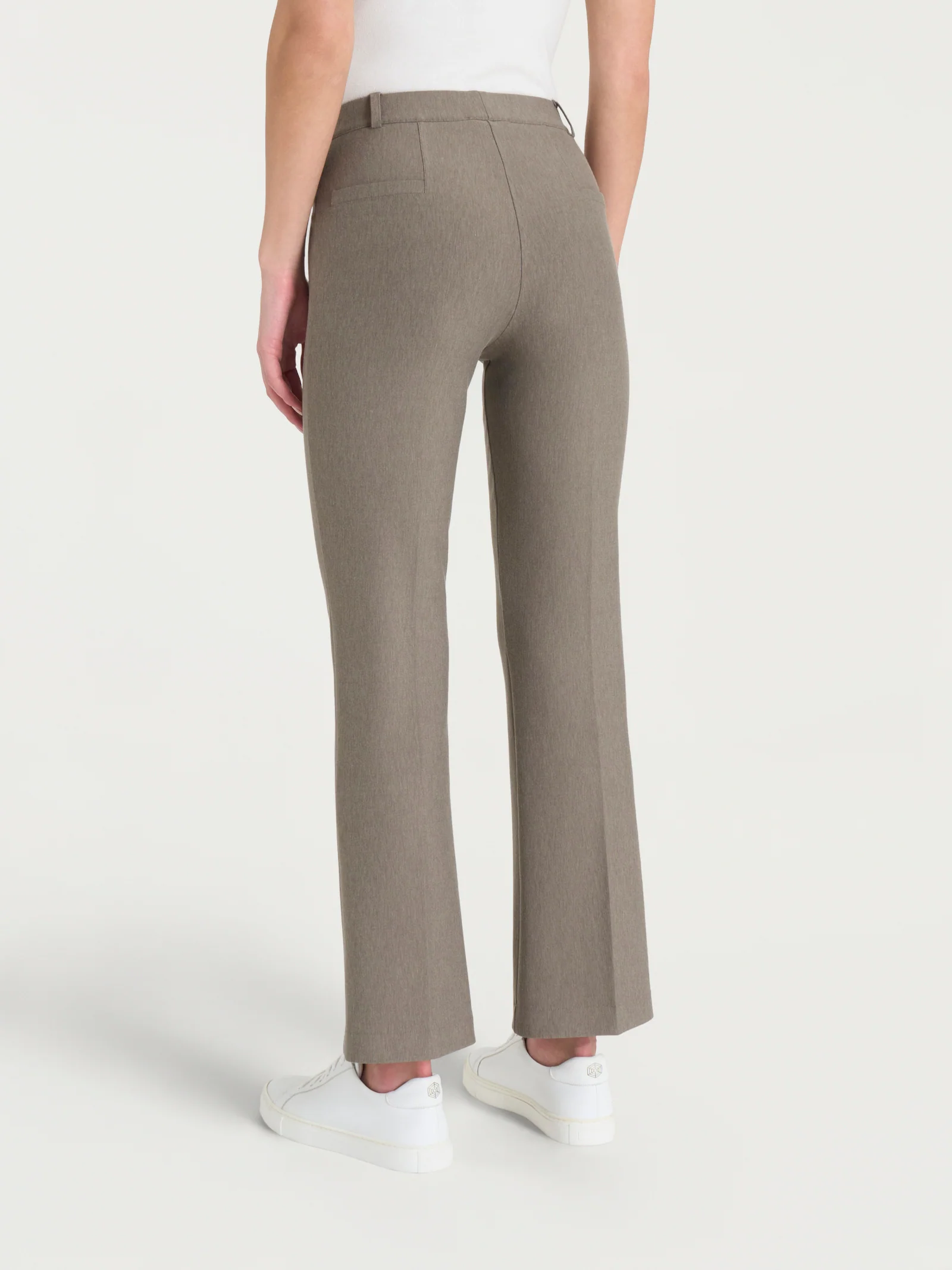 Pantalone flare alla caviglia in Compact - Glace' Mel. - Image 2