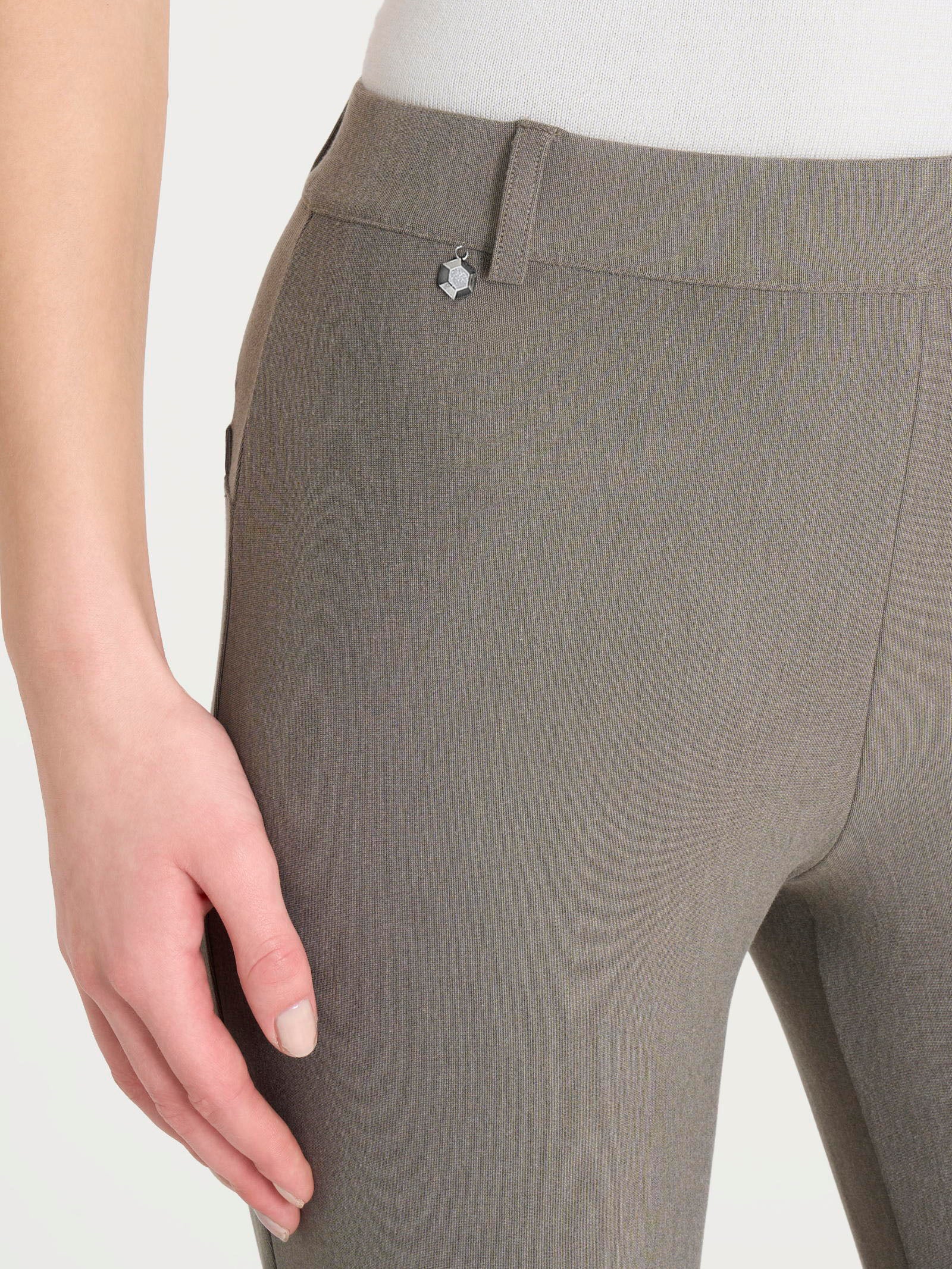Pantalone flare alla caviglia in Compact - Glace' Mel. - Image 3