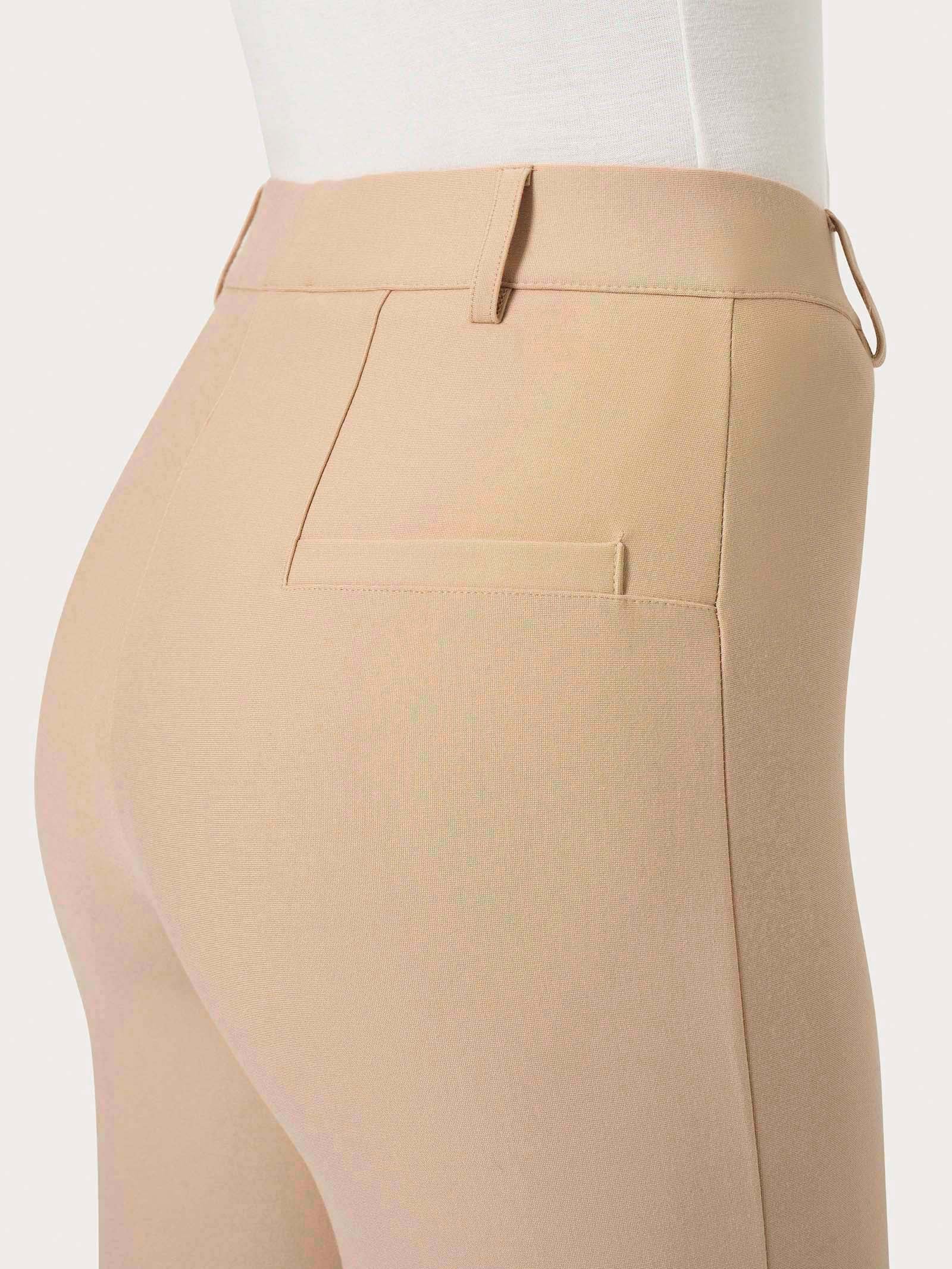 Pantalone flare alla caviglia in Compact - Irish Cream - Image 3