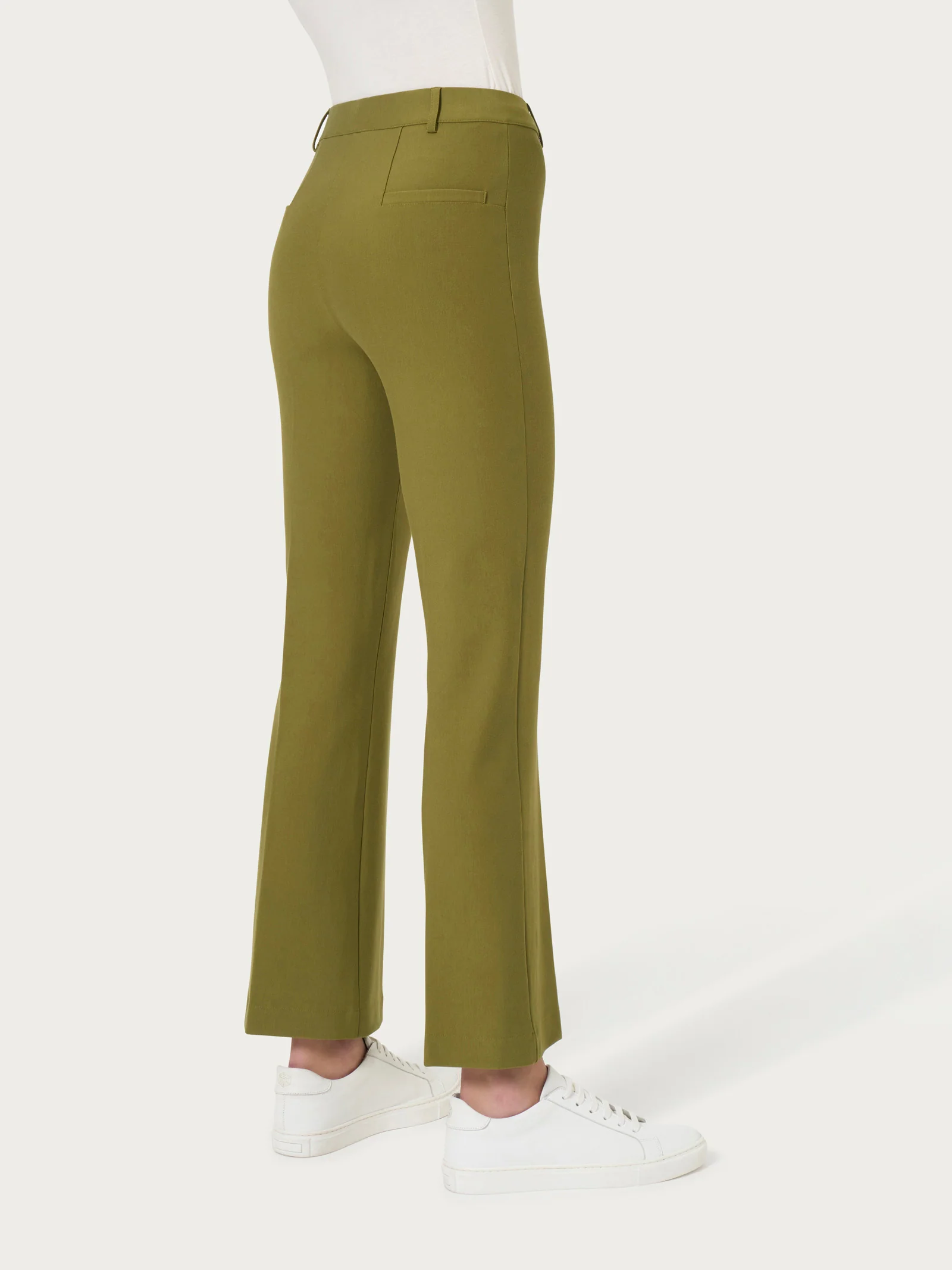 Pantalone flare alla caviglia in Compact - Sphagnum - Image 2