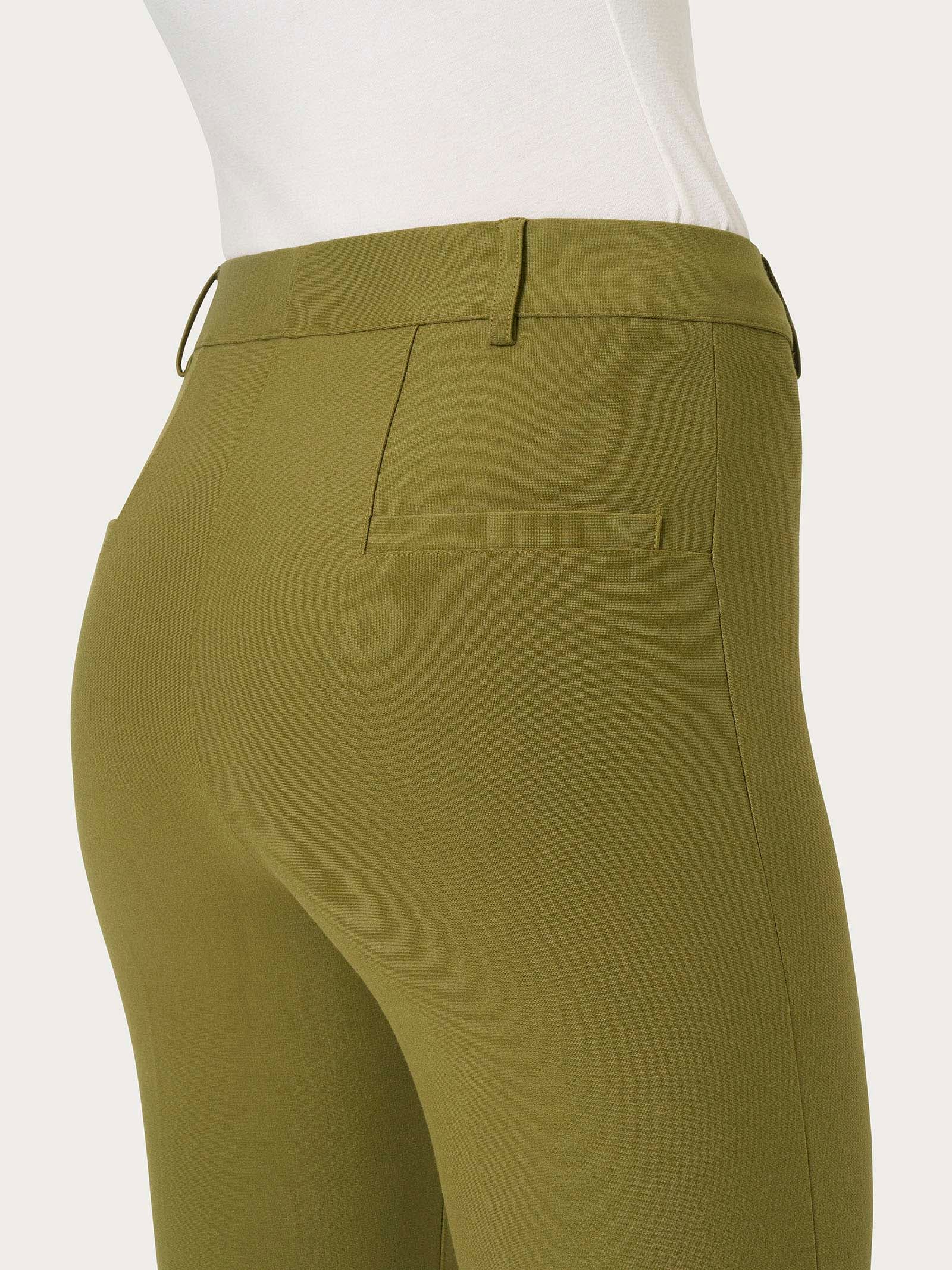 Pantalone flare alla caviglia in Compact - Sphagnum - Image 3