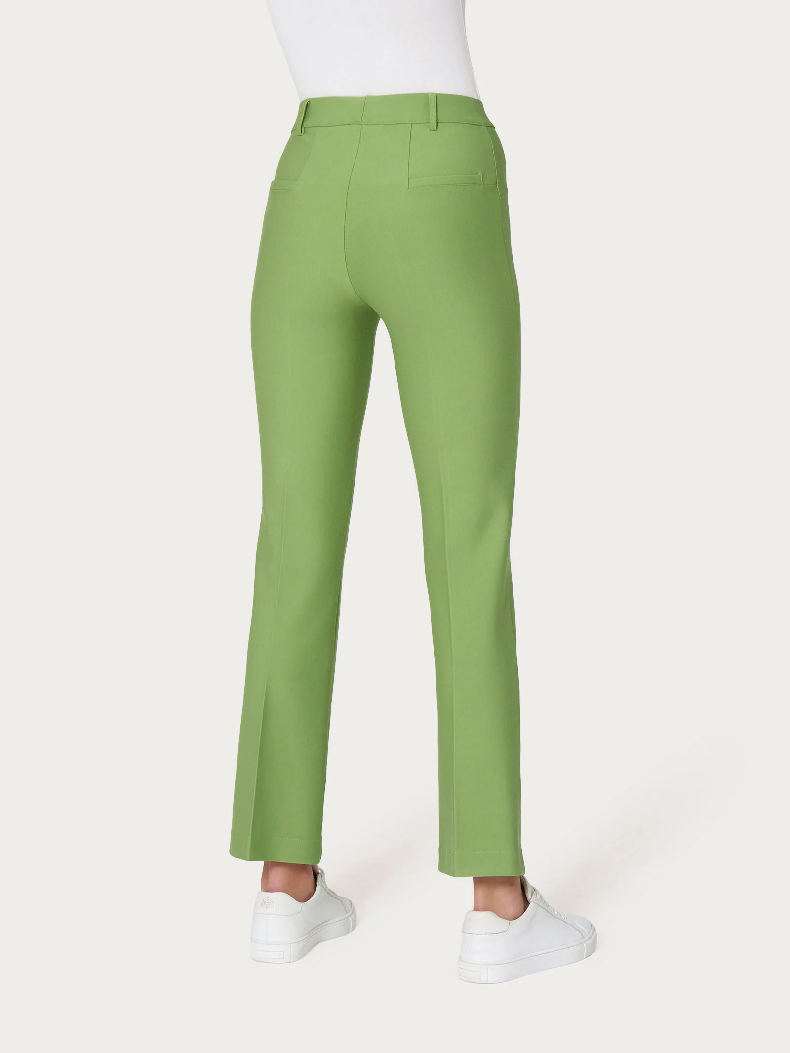 Pantalone flare alla caviglia in Compact - Piquant Green - Image 2