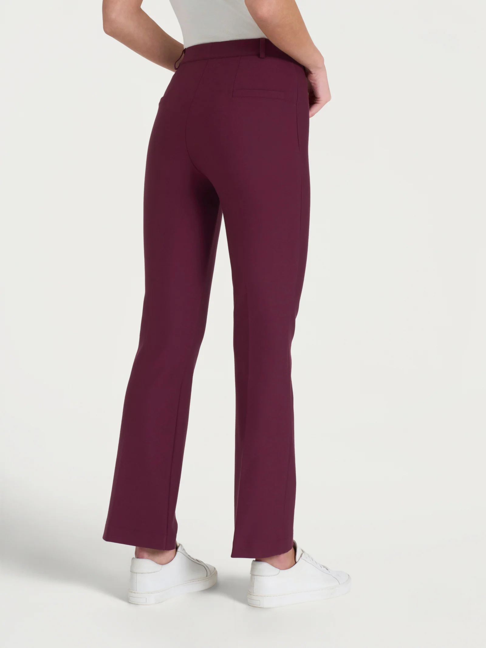 Pantalone flare alla caviglia in Compact - Fig - Image 2