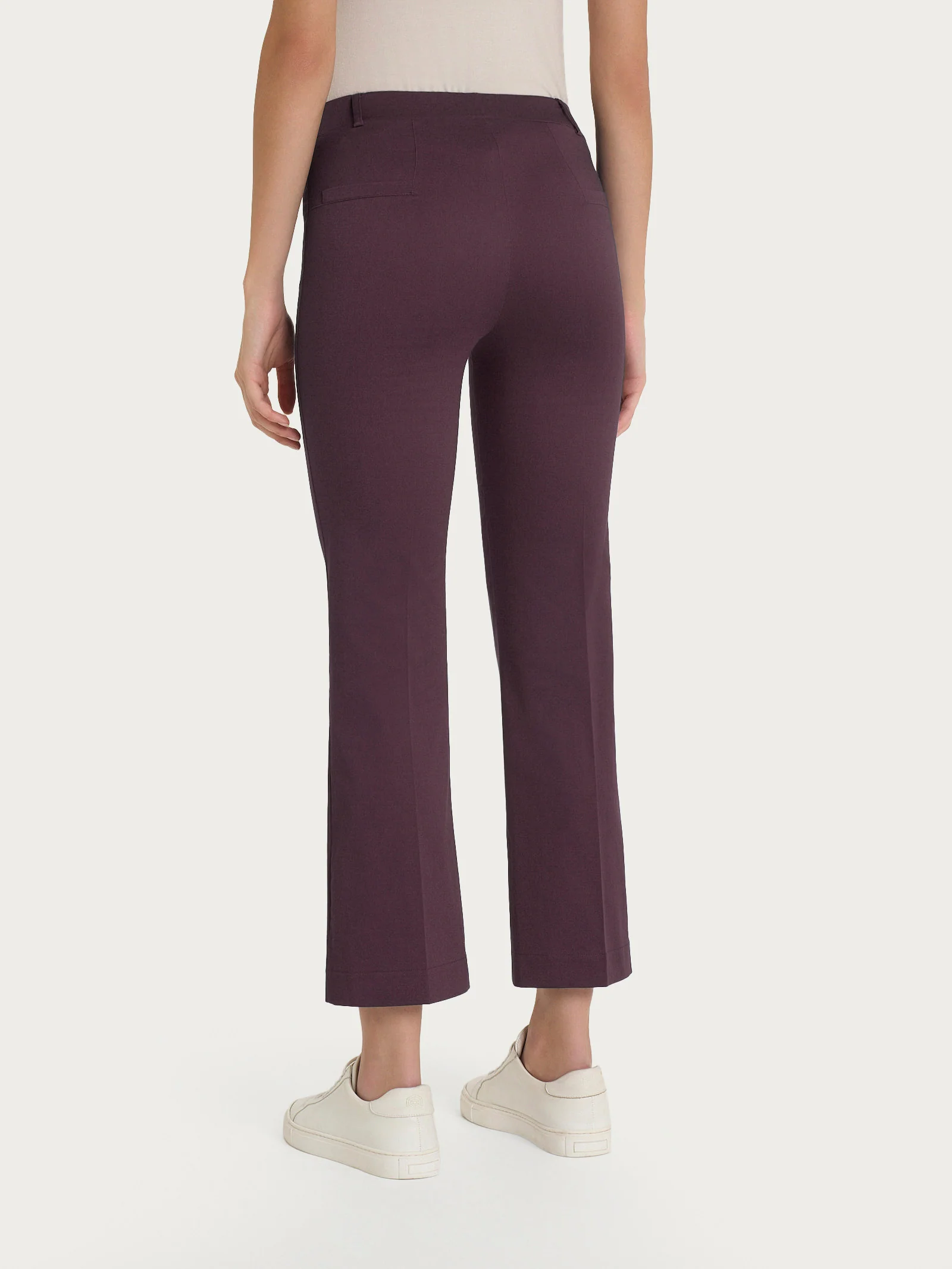 Pantalone flare alla caviglia in Satin Power - Raisin - Image 2