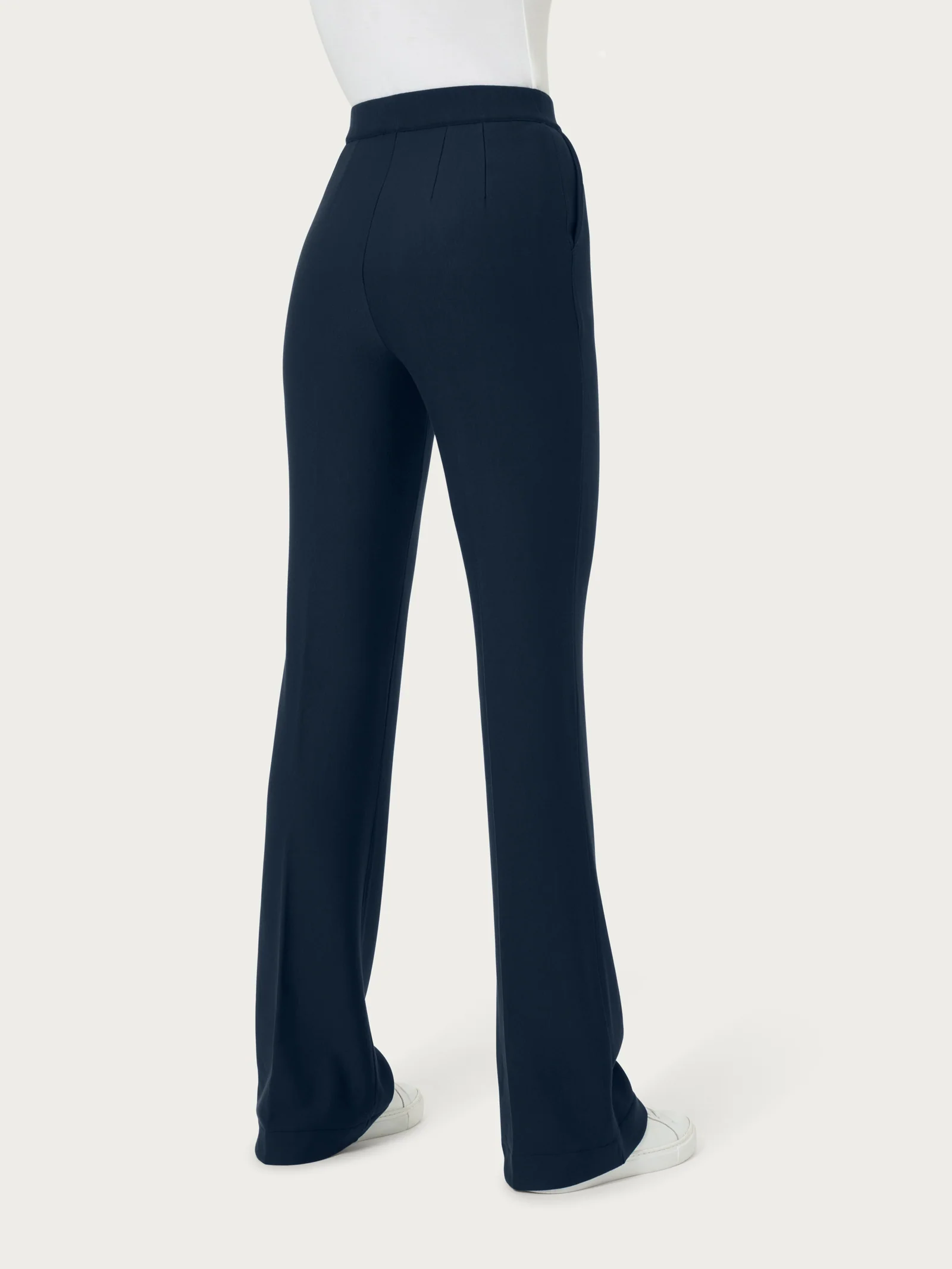 Pantalone flare con tasche in Eco Techno Fleece - Bleu - Image 2