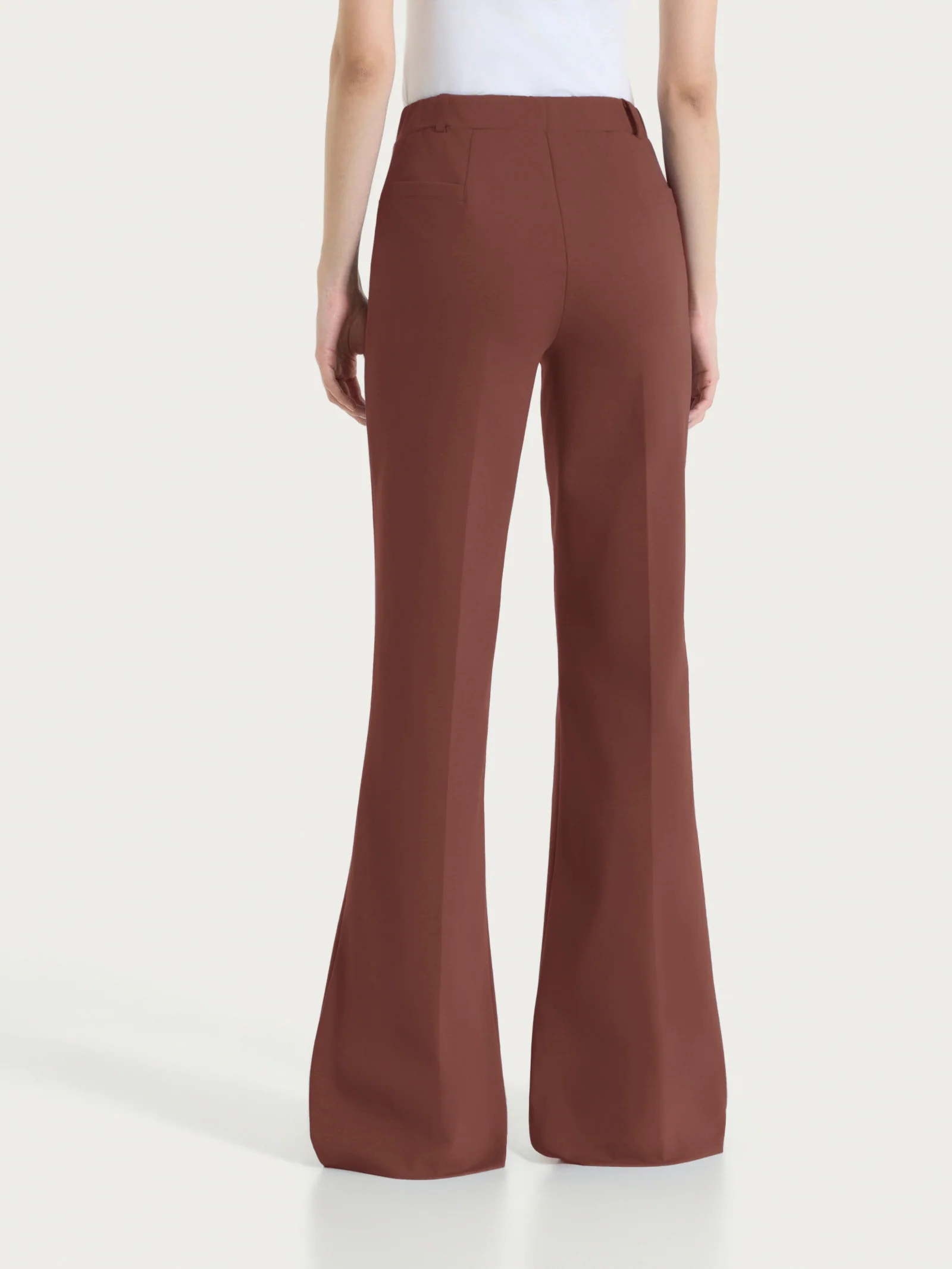 Pantalone flare in Compact Light - Cappuccino - Image 2