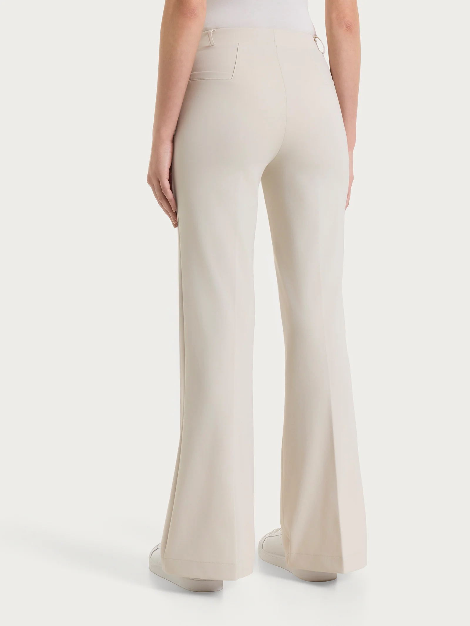 Pantalone flare in Compact Light - Champignon - Image 2