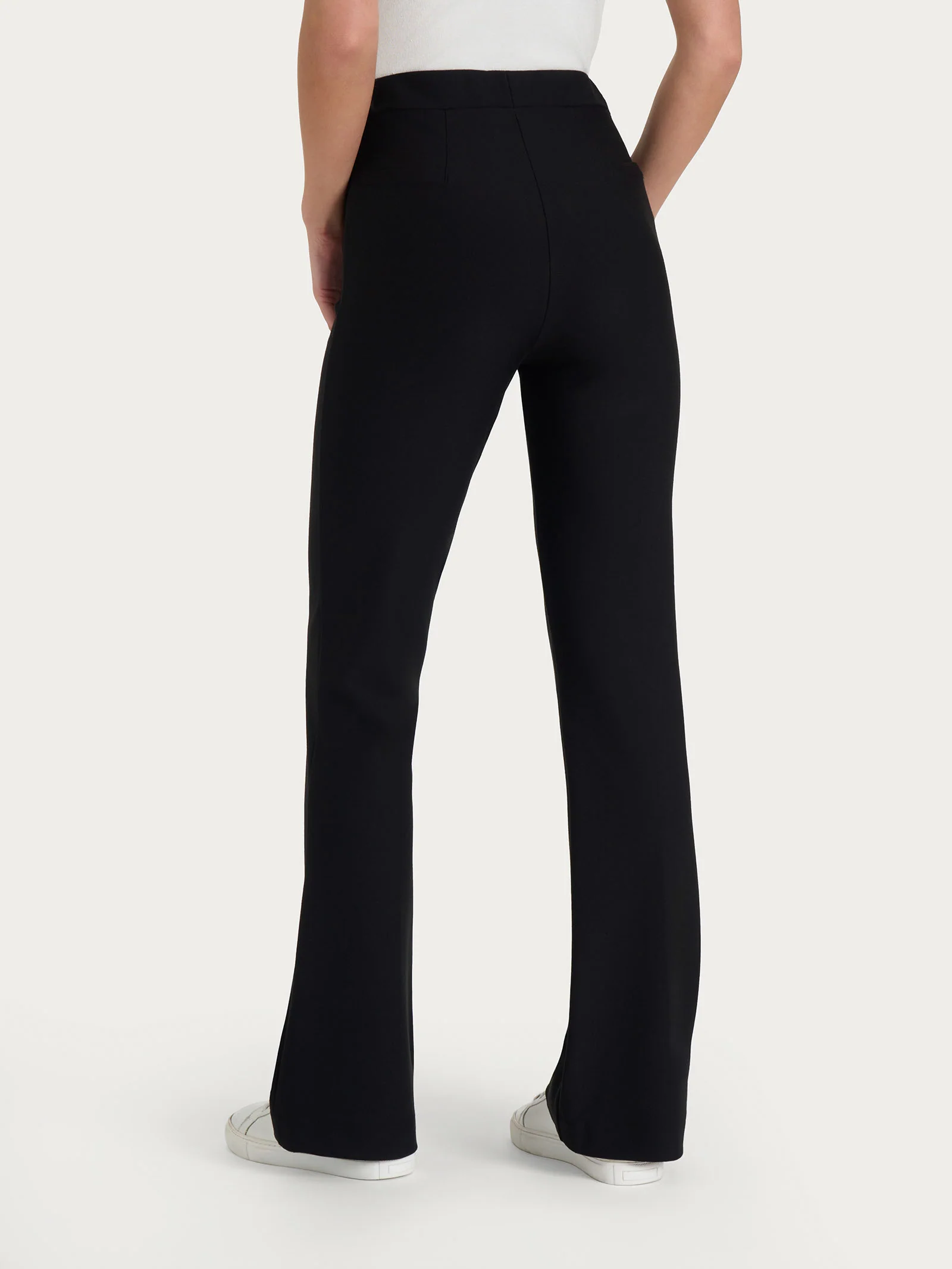 Pantalone flare in tessuto Compact - Nero - Image 2