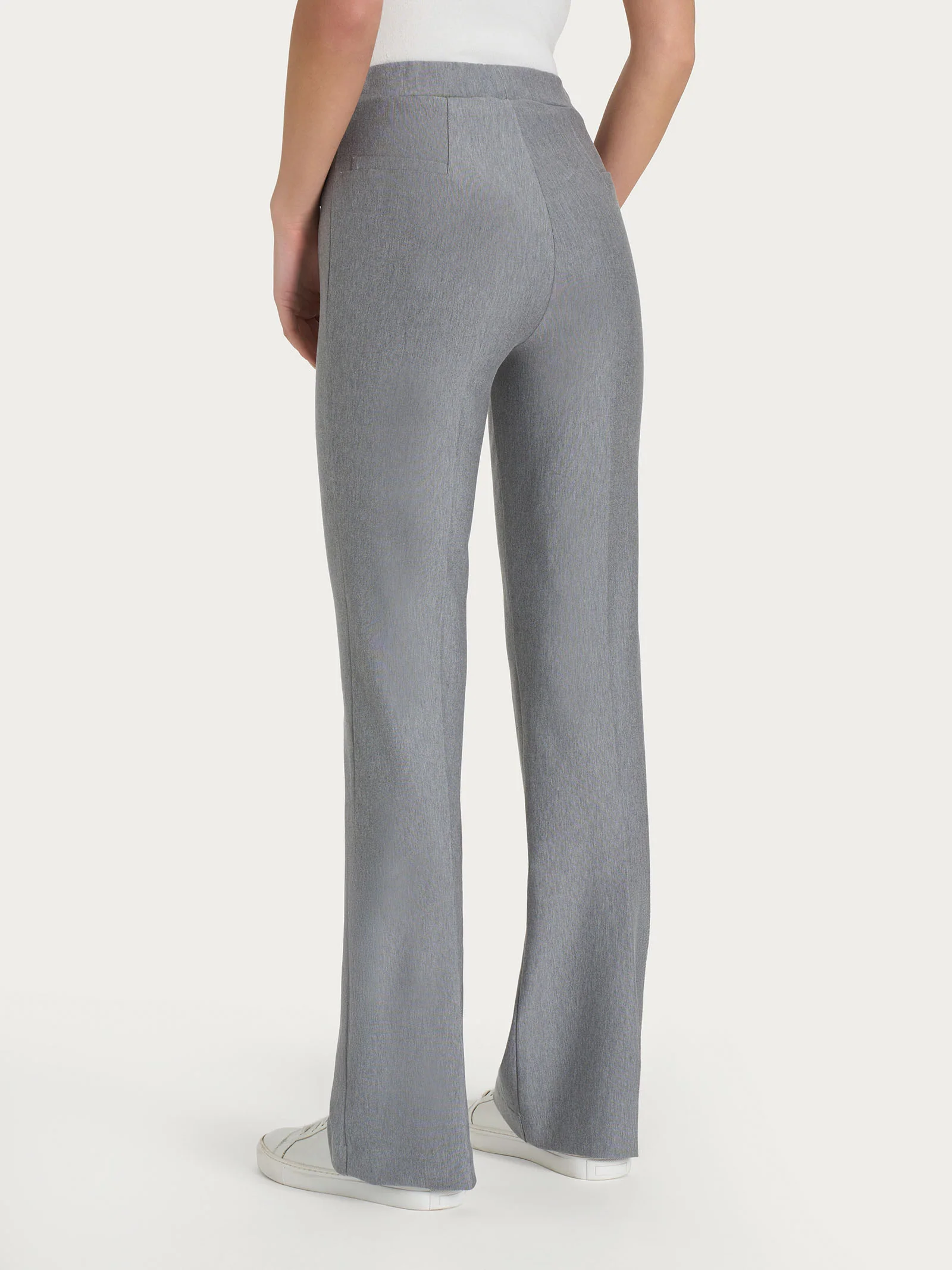 Pantalone flare in tessuto Compact - Grigio Mel. - Image 2