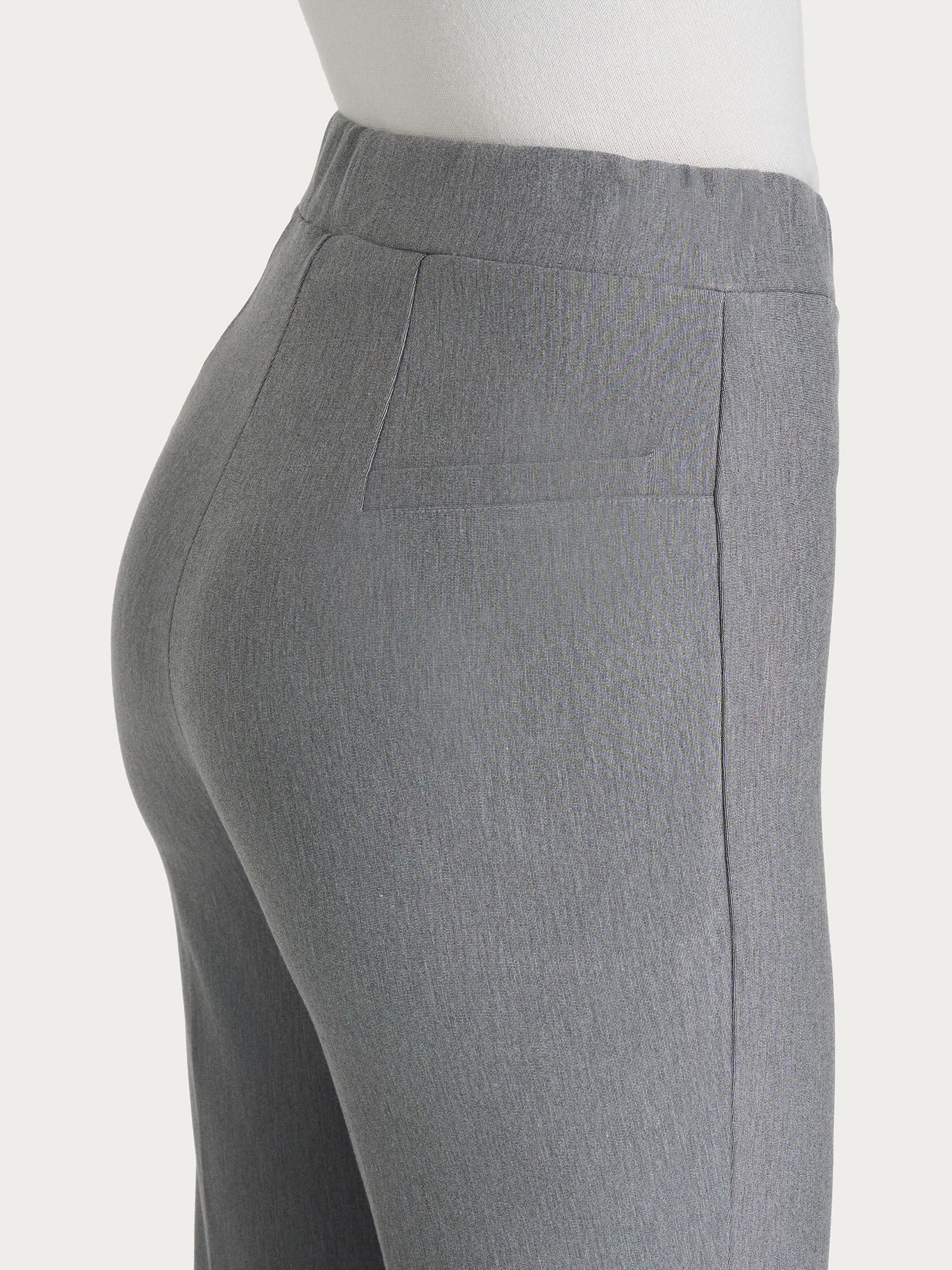 Pantalone flare in tessuto Compact - Grigio Mel. - Image 3