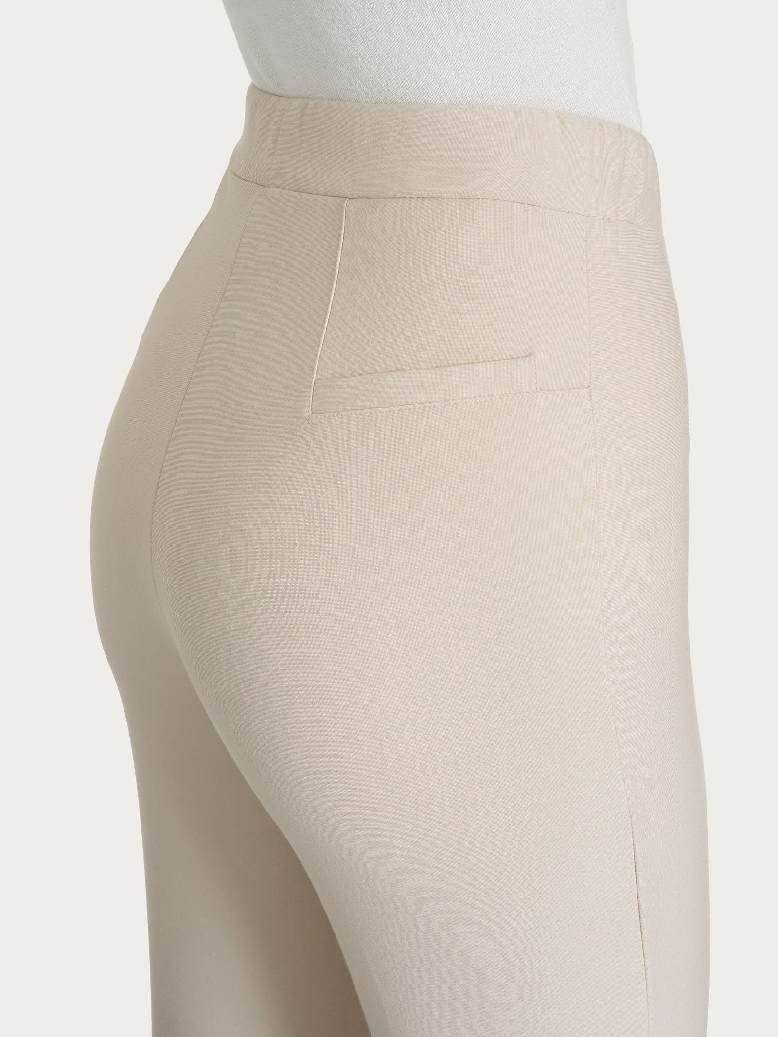 Pantalone flare in tessuto Compact - Champignon - Image 3