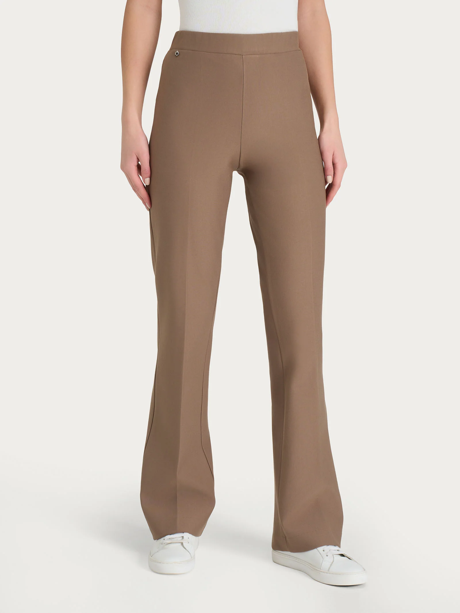 Pantalone flare in tessuto Compact - Pine Bark - Image 4
