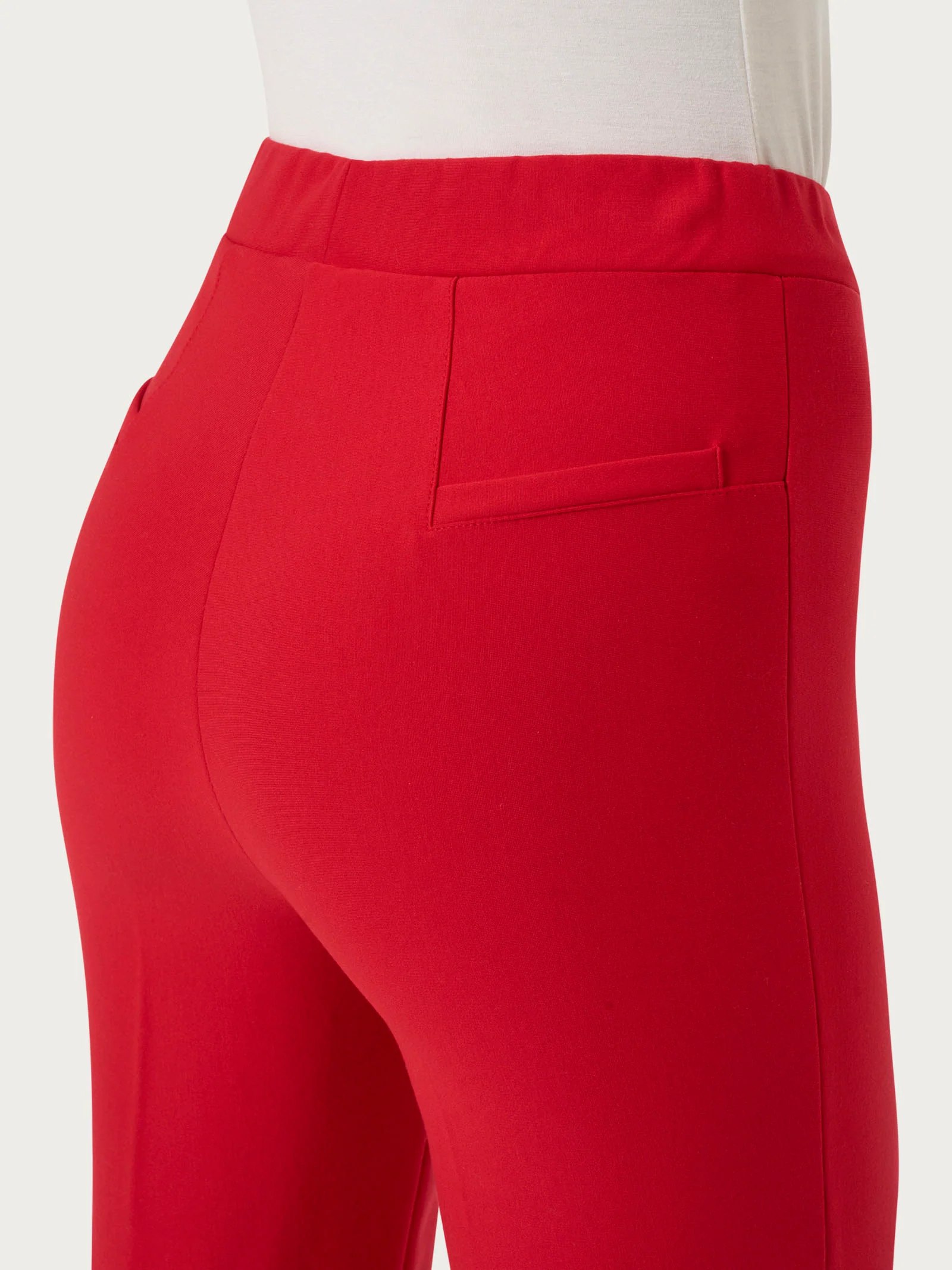 Pantalone flare in tessuto Compact - Salsa - Image 3