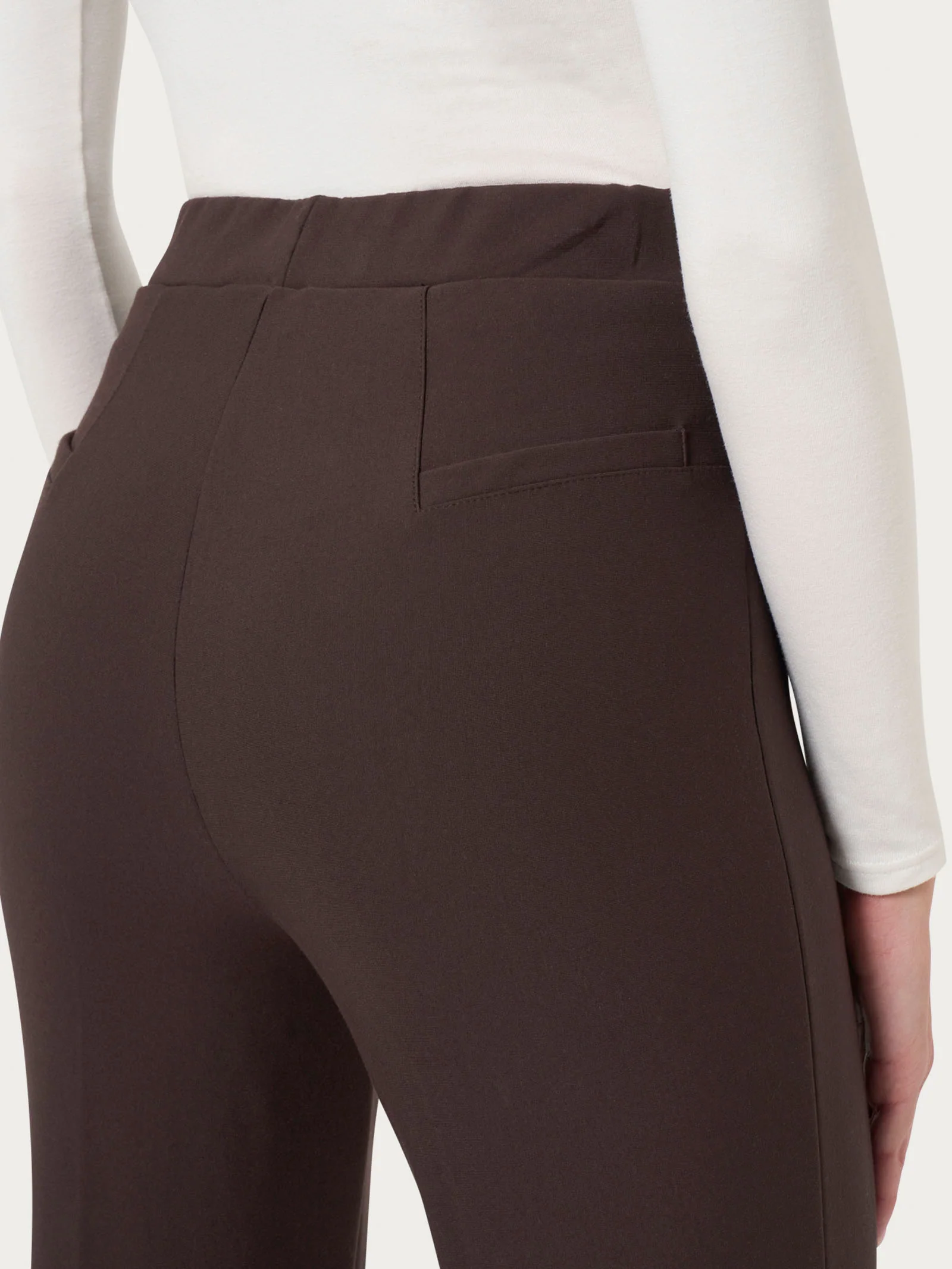 Pantalone flare in tessuto Compact - Chocolate Torte - Image 3
