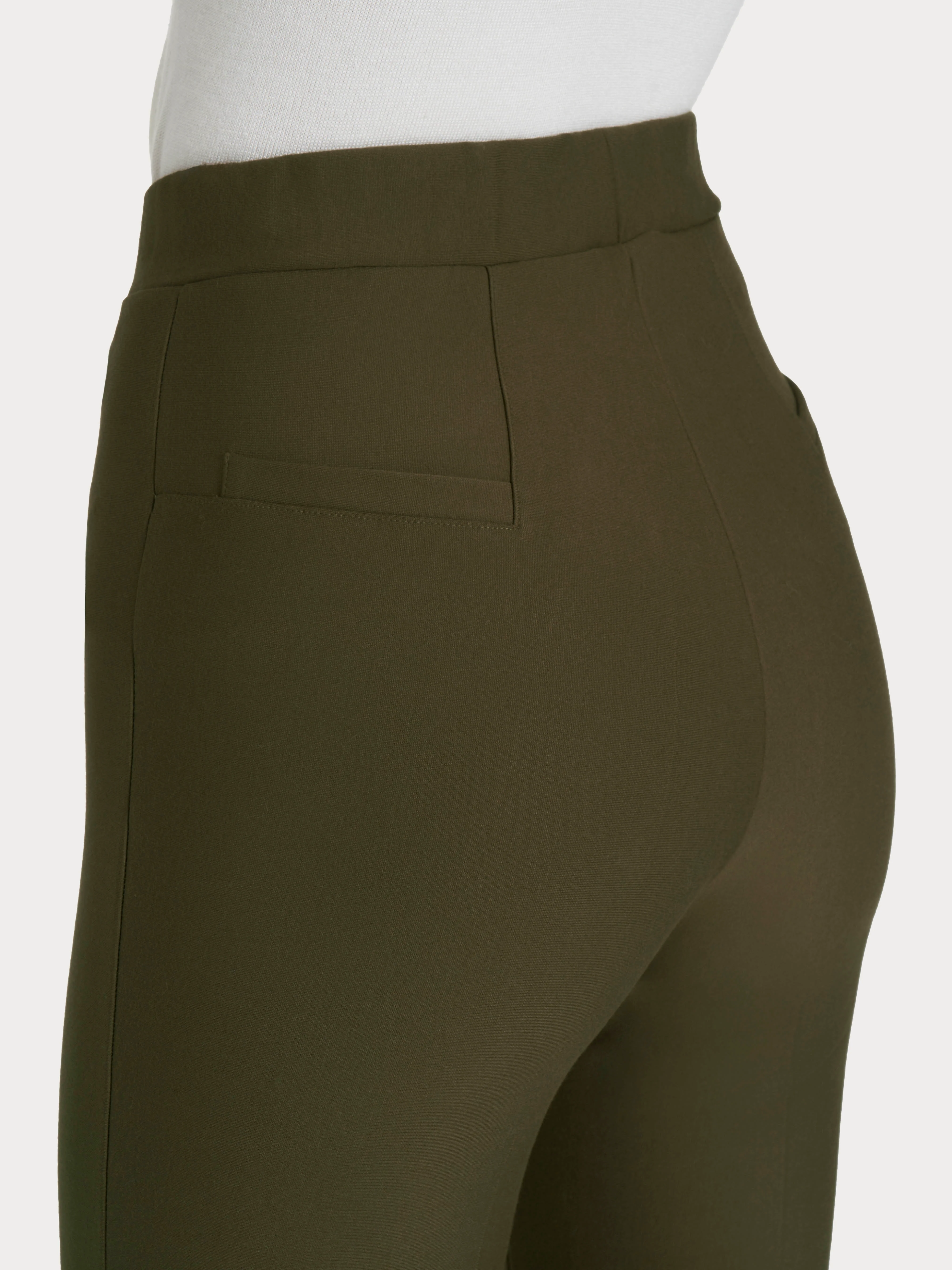 Pantalone flare in tessuto Compact - Dark Olive - Image 3