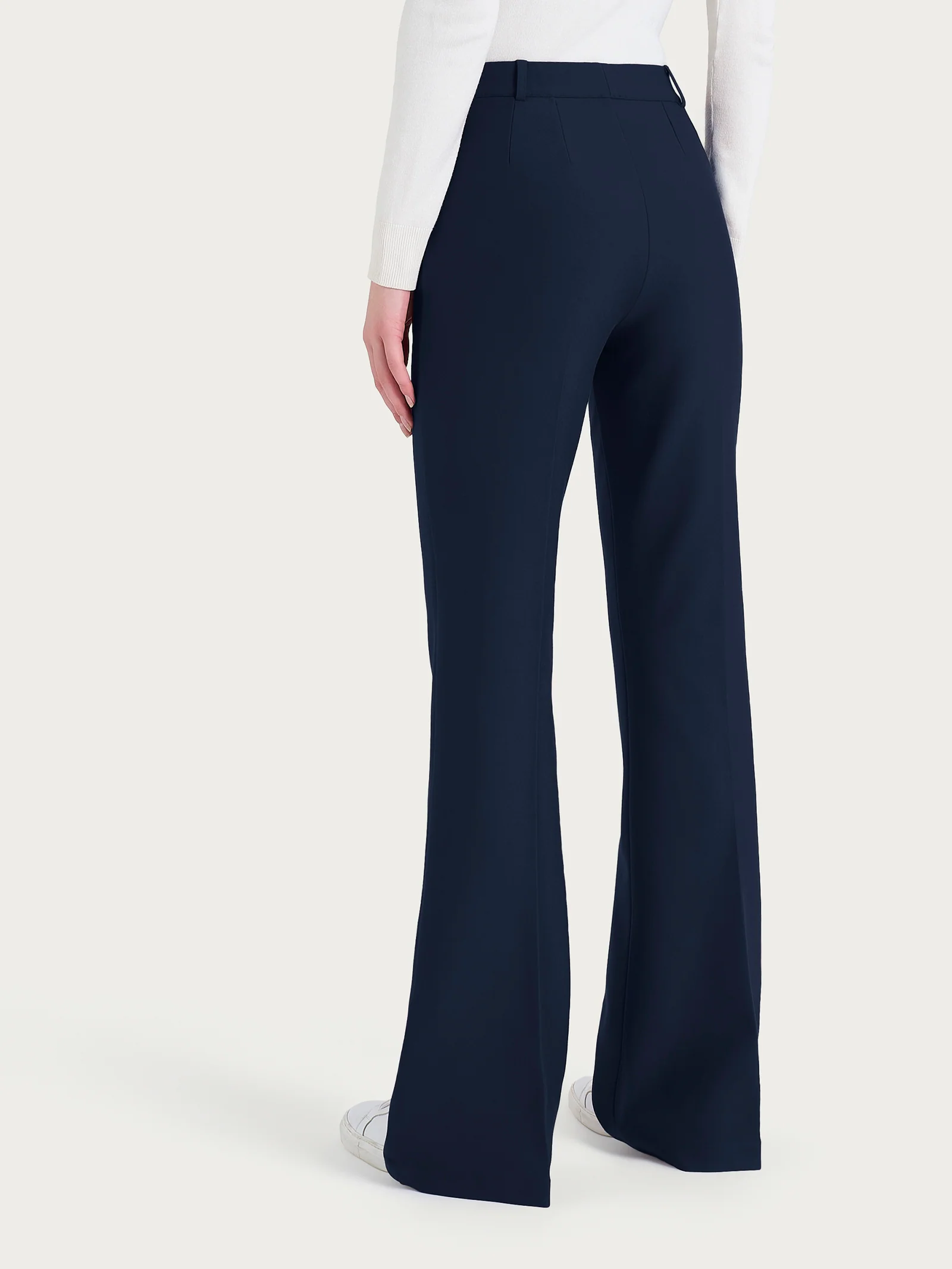 Pantalone flare lungo con tasche in Compact - Persia - Image 2