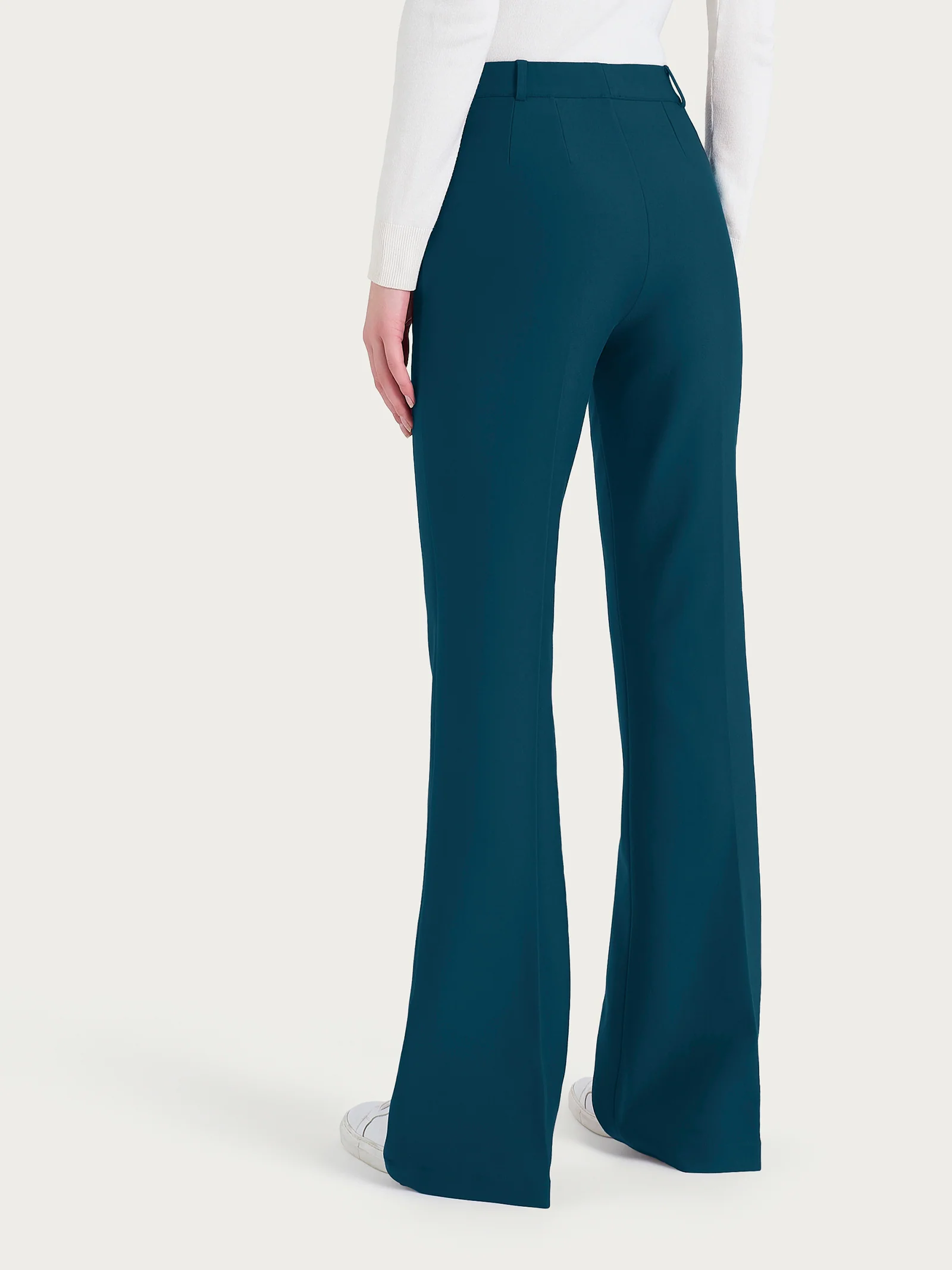 Pantalone flare lungo con tasche in Compact - Reflecting Pond - Image 2