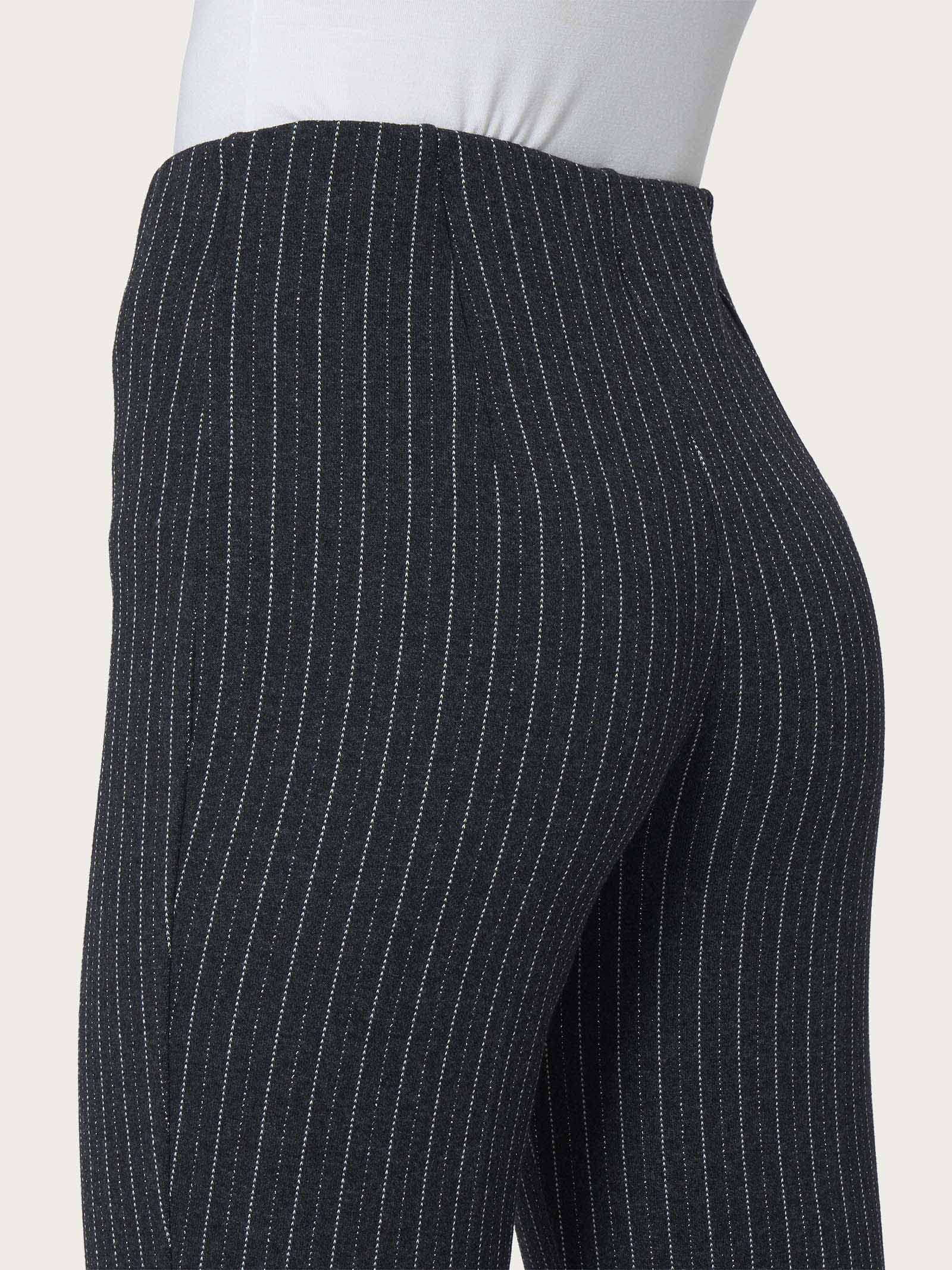 Pantalone gessato a sigaretta in tessuto Eco Jacquard - Fant.Oscuro Mel - Image 3