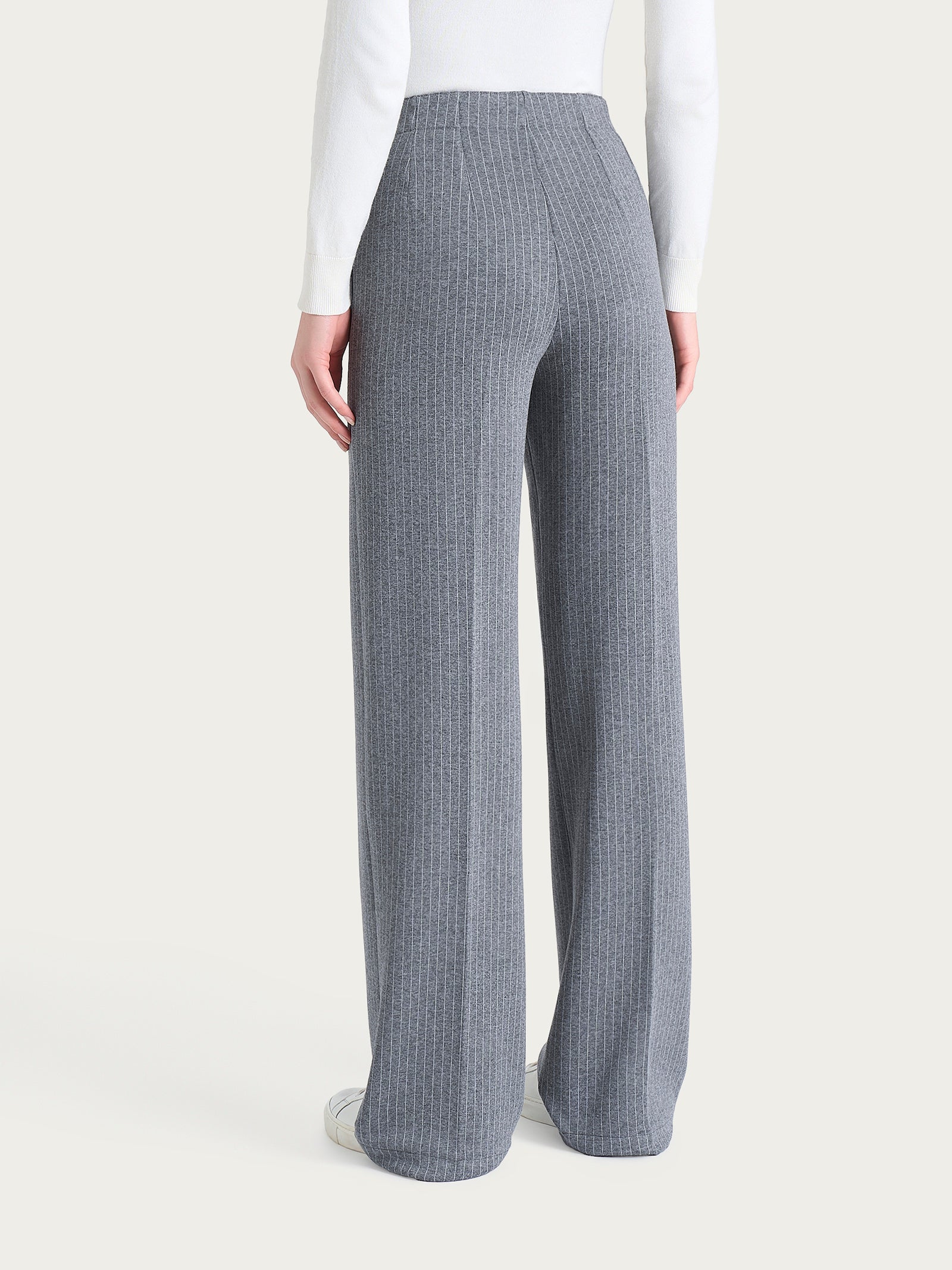 Pantalone gessato ampio con tasche in Eco Jacquard - Fant.Ardesia Mel. - Image 3