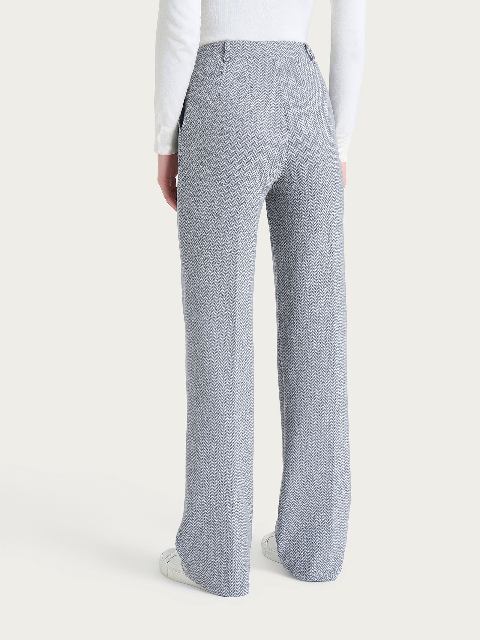 Pantalone in fantasia ampio con tasche in Eco Jacquard - Fant.Grigio Mel. - Image 2