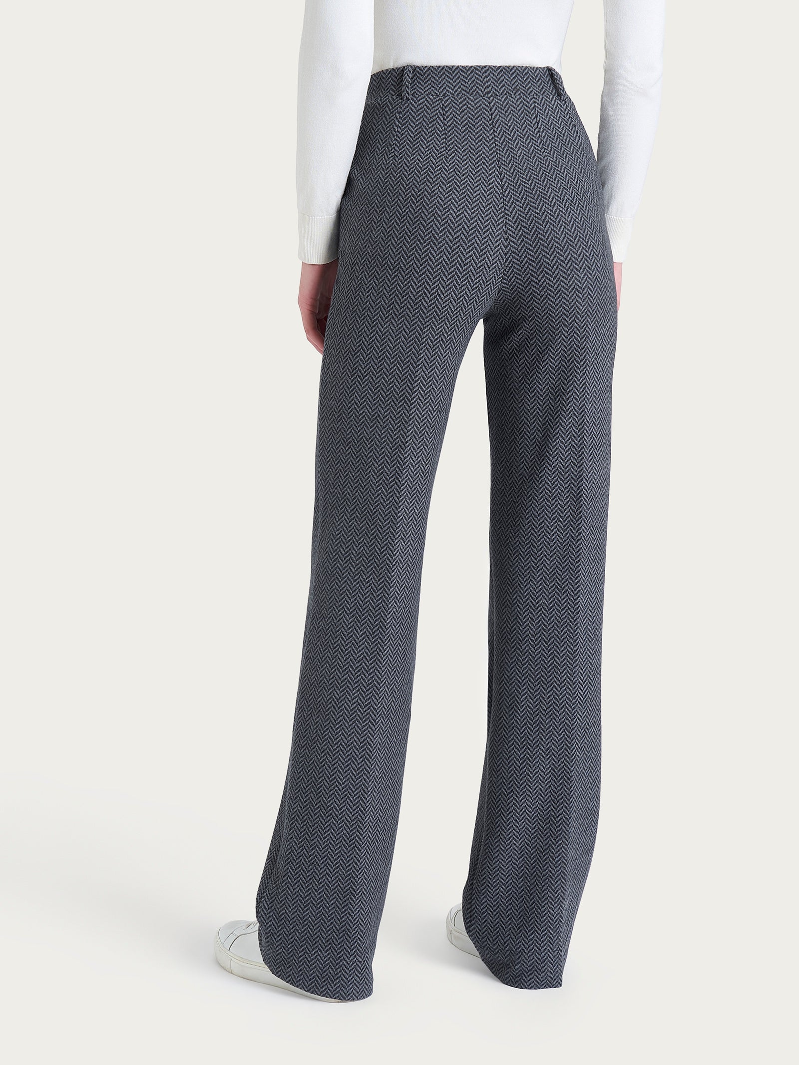 Pantalone in fantasia ampio con tasche in Eco Jacquard - Fant.Oscuro Mel - Image 2
