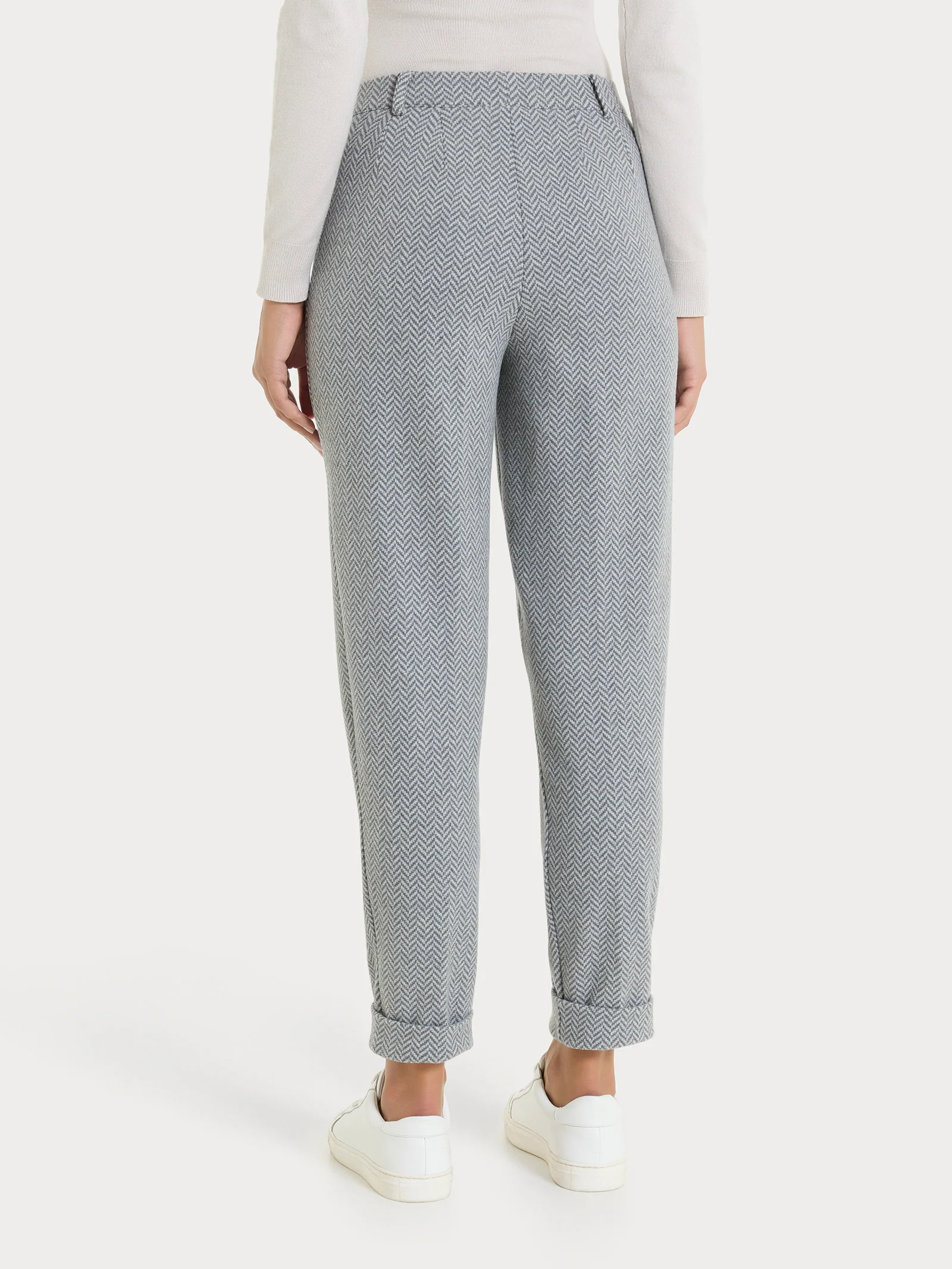 Pantalone in fantasia chino slim con tasche in Eco Jacquard - Fant.Grigio Mel. - Image 4