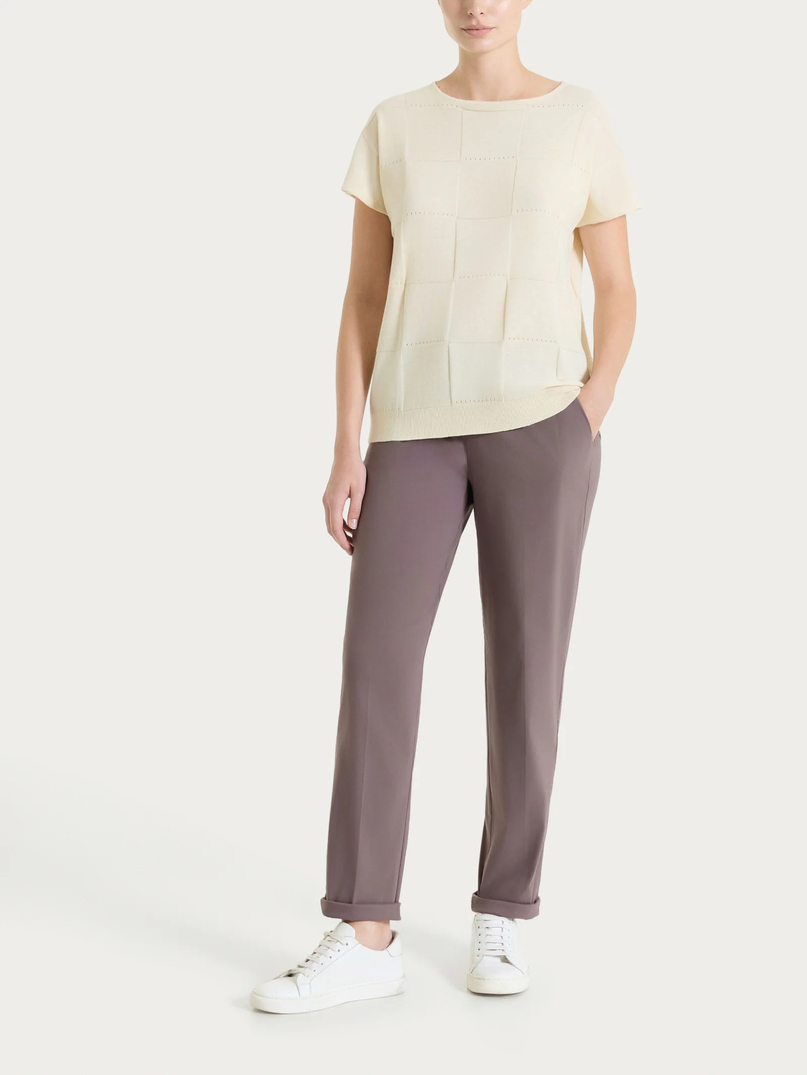 Pantalone jogger con tasche in Super Fresh - Plum Truffle - Image 6