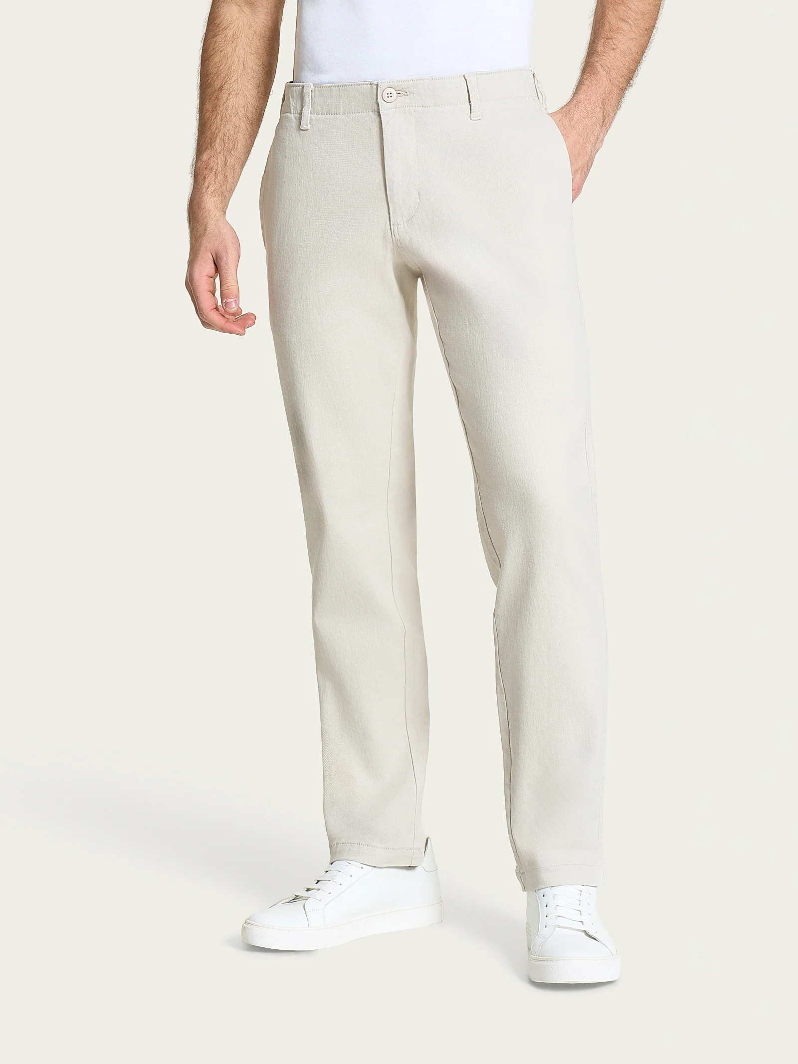 Pantalone Mariner in Raw Twill di Cotone - Champignon