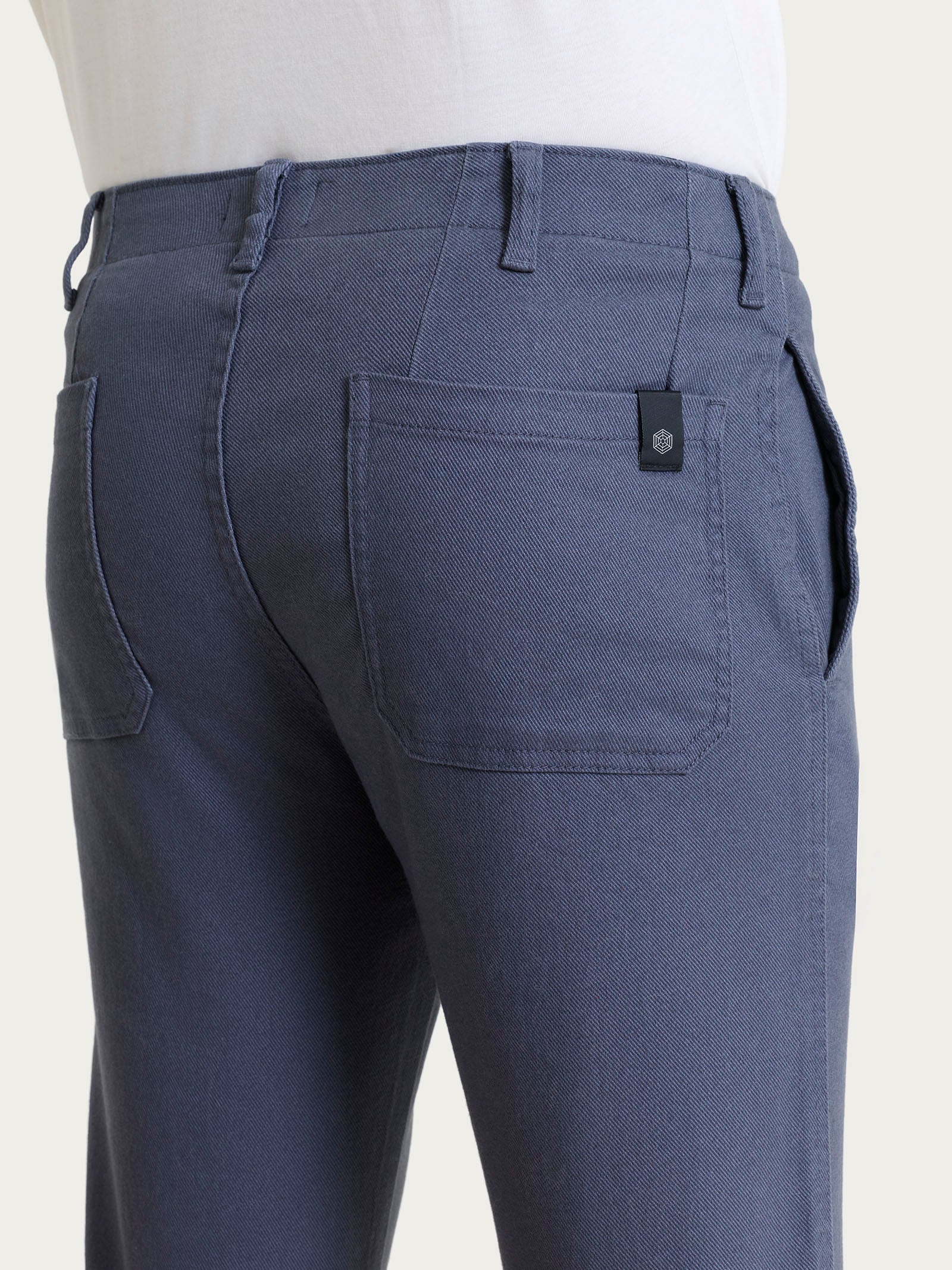 Pantalone Mariner in Raw Twill di Cotone - India Ink - Image 5