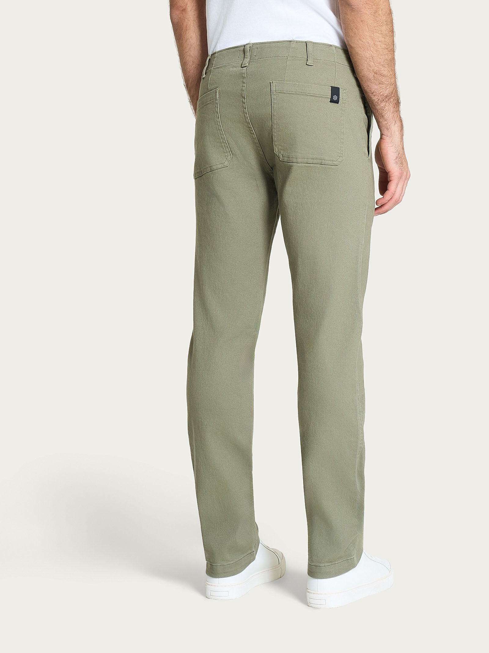 Pantalone Mariner in Raw Twill di Cotone - Deep Lichen Green - Image 3